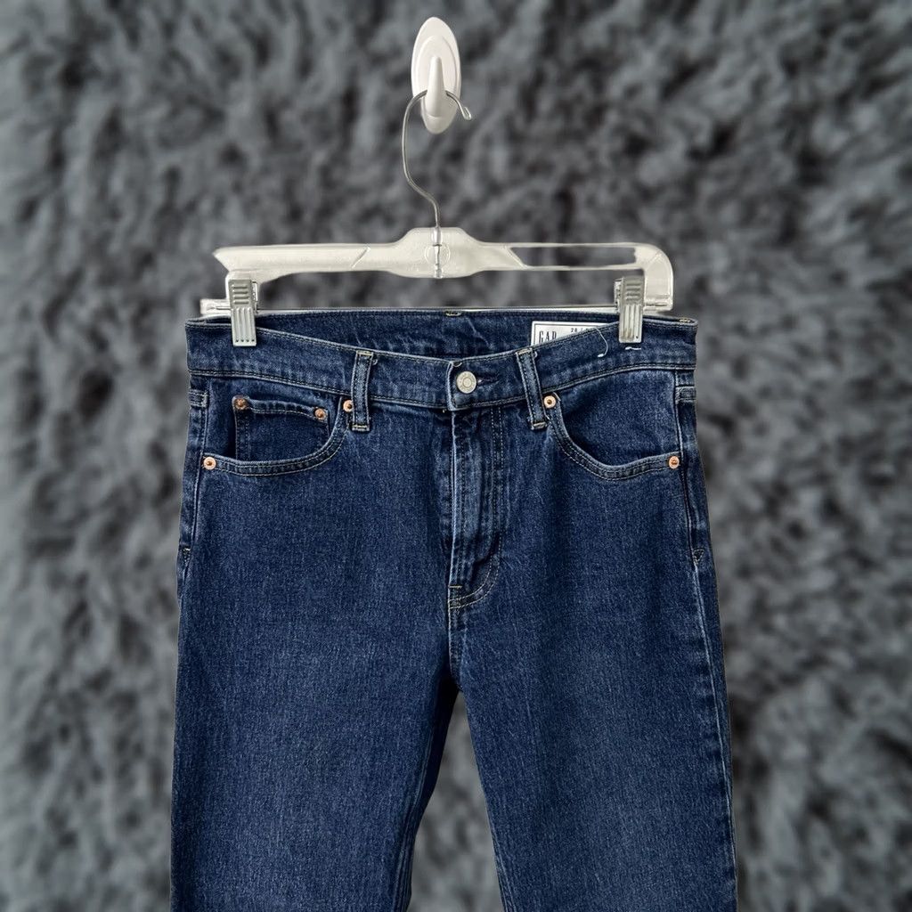 Gap VINTAGE Gap 90s Straight High Rise Jeans Womens 28x29 Dark Wash Blue Denim Pants Size 28" / US 6 / IT 42 - 1 Thumbnail