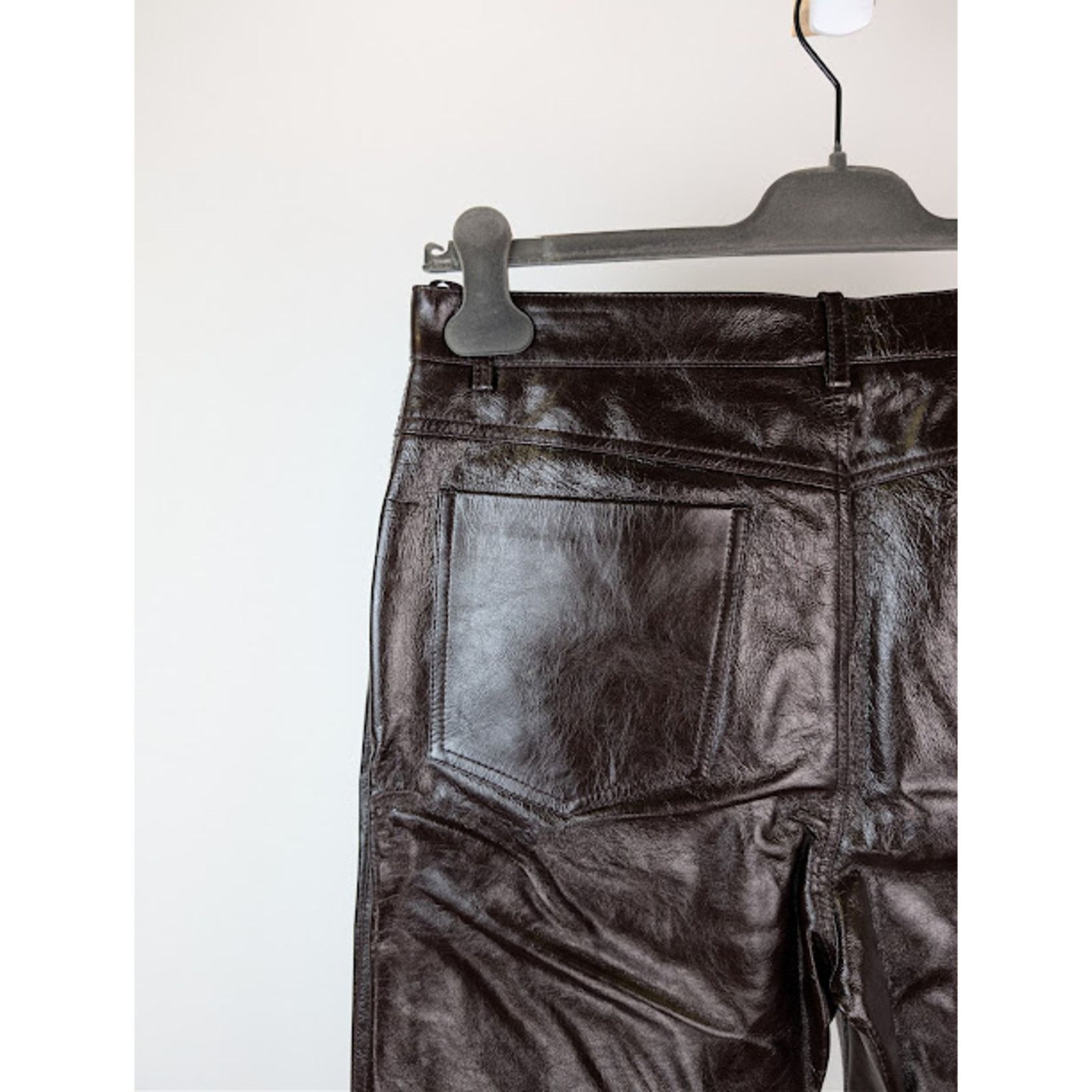 Gucci o1rshd1 Shiny Soft Leather Pant in Shiny Bordeaux Size US 34 / EU 50 - 14 Thumbnail