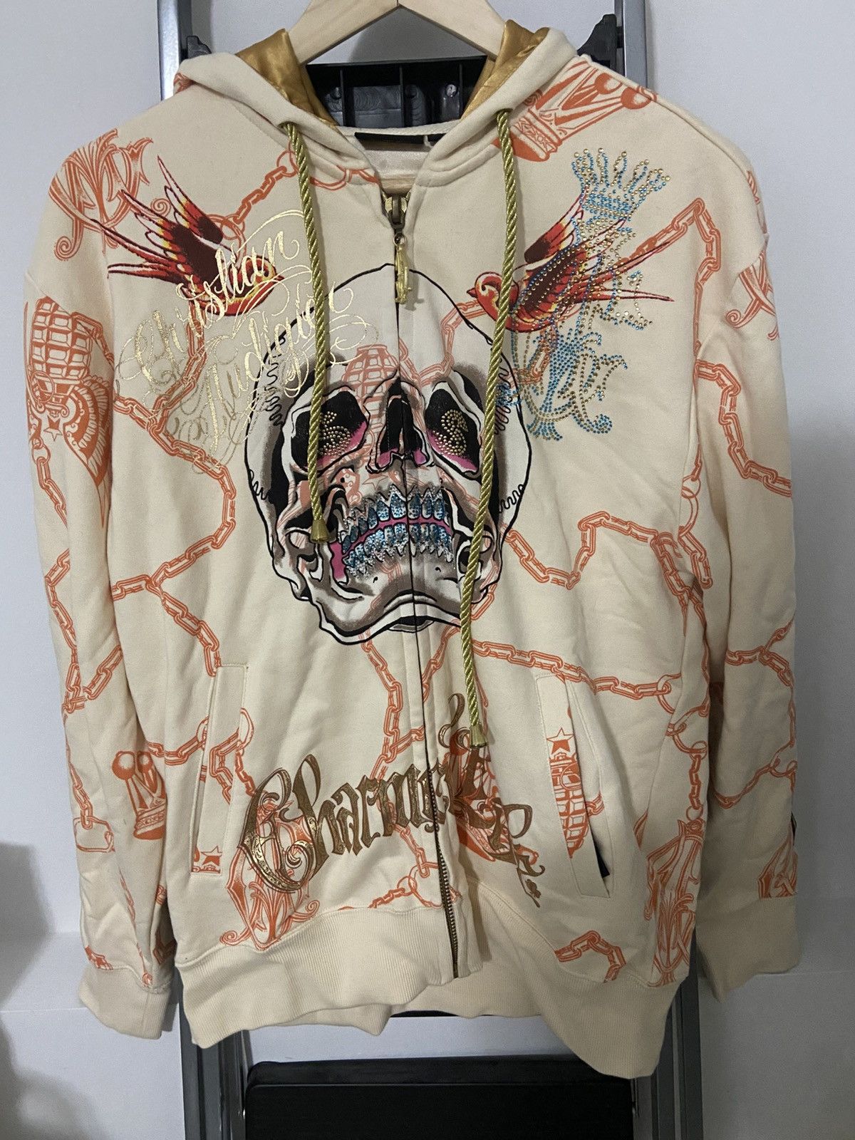 Christian Audigier × Ed Hardy Christian Audigier "Charmed Life” Hoodie Rhinestones Size US M / EU 48-50 / 2 - 3 Thumbnail
