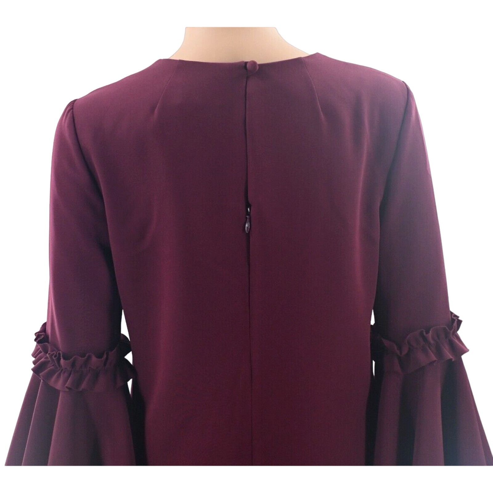 MILLY MILLY Cady Plum Magenta Wide Bell Ruffle Sleeve Mini Dress 4 Size S / US 4 / IT 40 - 8 Thumbnail