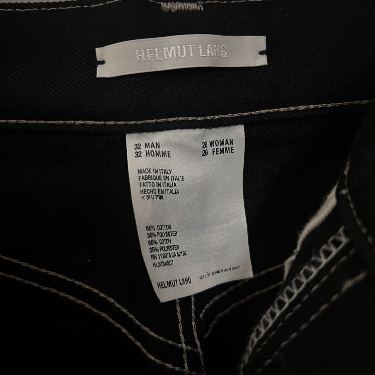 Helmut Lang HELMUT LANG contrast stitch black jeans size 32 Size US 32 / EU 48 - 6 Thumbnail