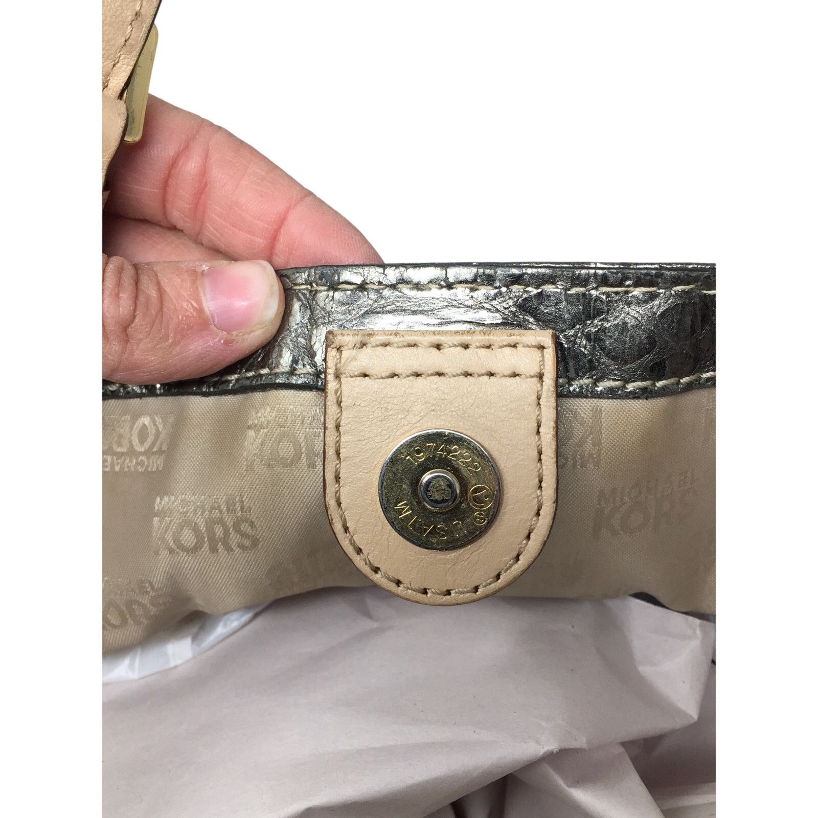 Michael Kors Michael Kors Jet Set Gray Leather Python Embossed Tote Bag Size ONE SIZE - 16 Thumbnail