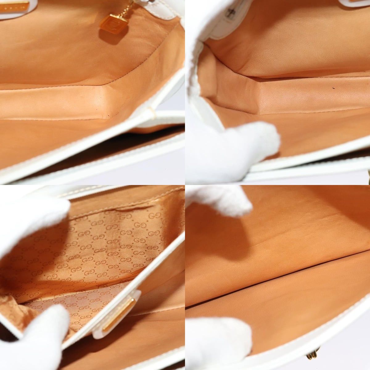 Gucci GUCCI Shoulder Bag Leather White Gold Size ONE SIZE - 12 Thumbnail