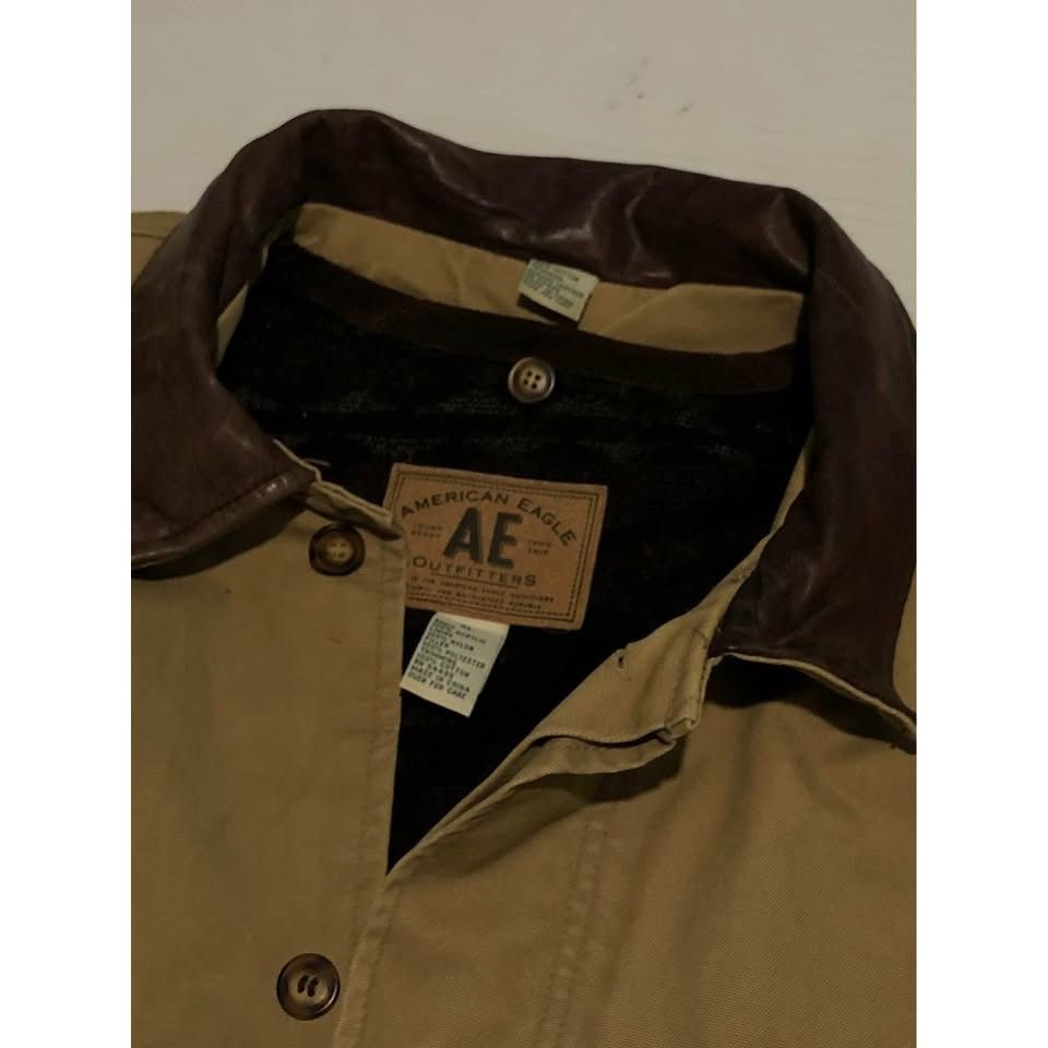 American Eagle Outfitters × Vintage Jacket XL Men Vintage 90s, Leather Collar American Eagle Size US XL / EU 56 / 4 - 6 Thumbnail