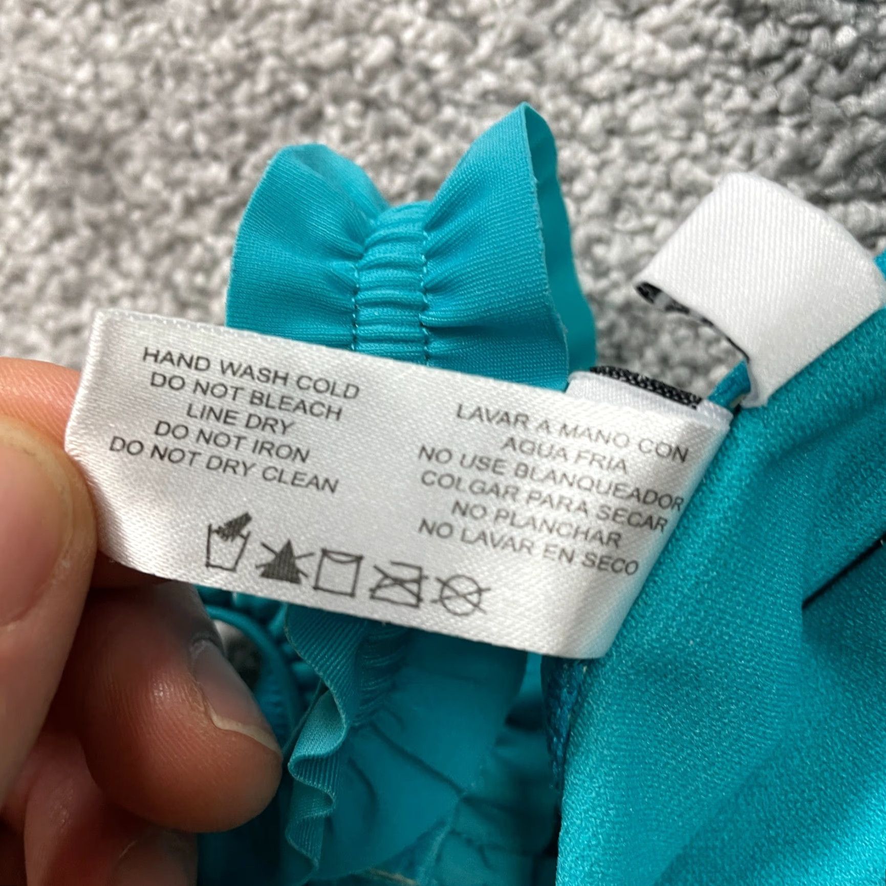 Vintage Ingear Bikini Top Women 10/12 Blue Ruffles Wide Strap Swimwear Beach Summer Size L / US 10 / IT 46 - 6 Thumbnail