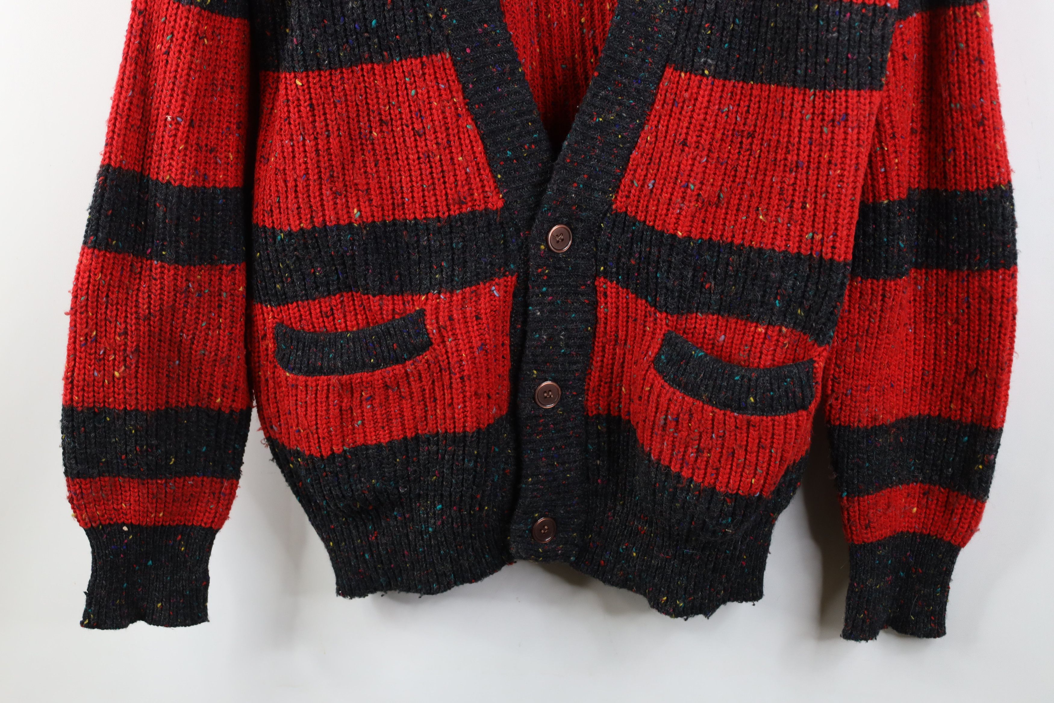 Vintage Vintage 90s Streetwear Rainbow Ribbed Knit Cardigan Sweater Size US M / EU 48-50 / 2 - 3 Thumbnail
