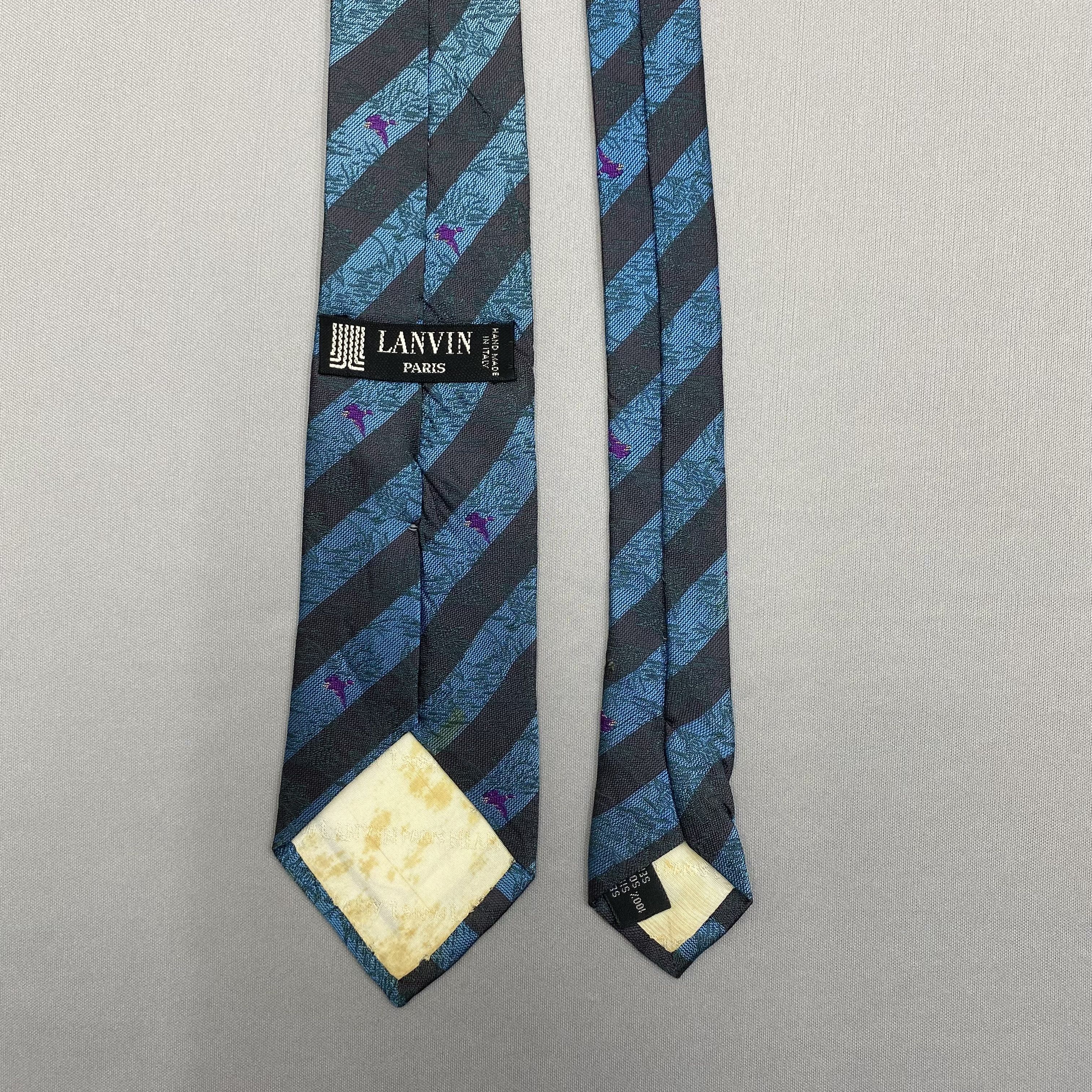 Lanvin Vintage Lanvin SILK Necktie Cravate Pure Silk Neck Tie Size ONE SIZE - 6 Thumbnail