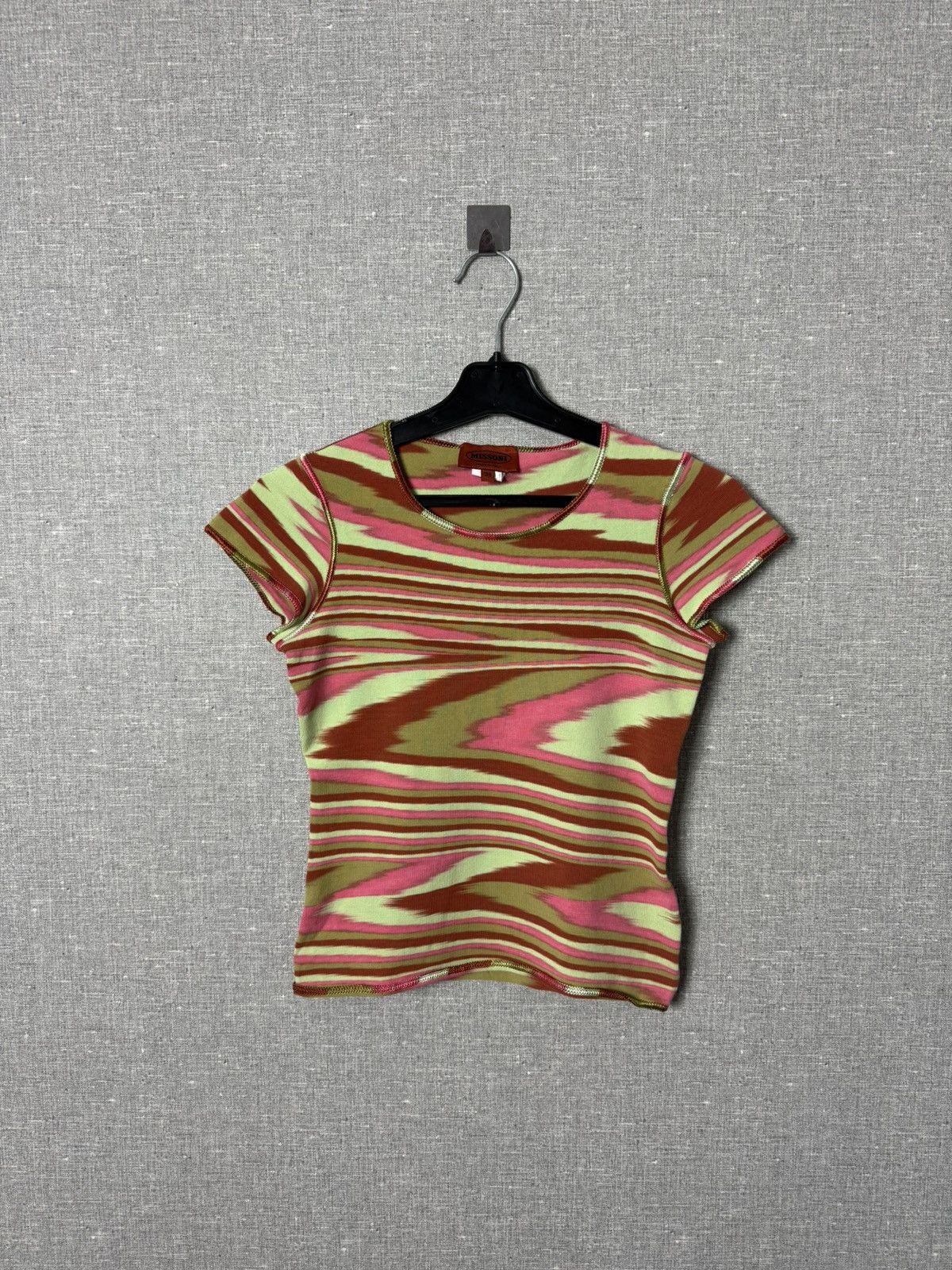 Missoni Missoni Multicolor Wave Stripe Knit Top Ribbed Fitted Tee Size XS / US 0-2 / IT 36-38 - 1 Thumbnail