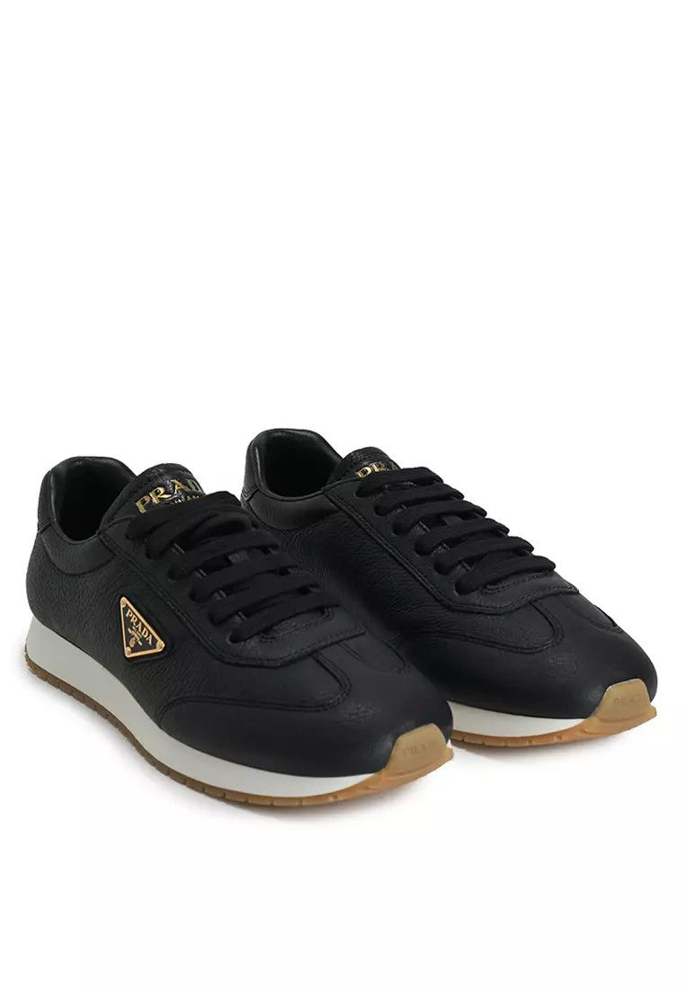 Prada o1la1rc1a0226 Cervo Triangle Logo Sneakers in Black Size US 10 / EU 43 - 2 Thumbnail