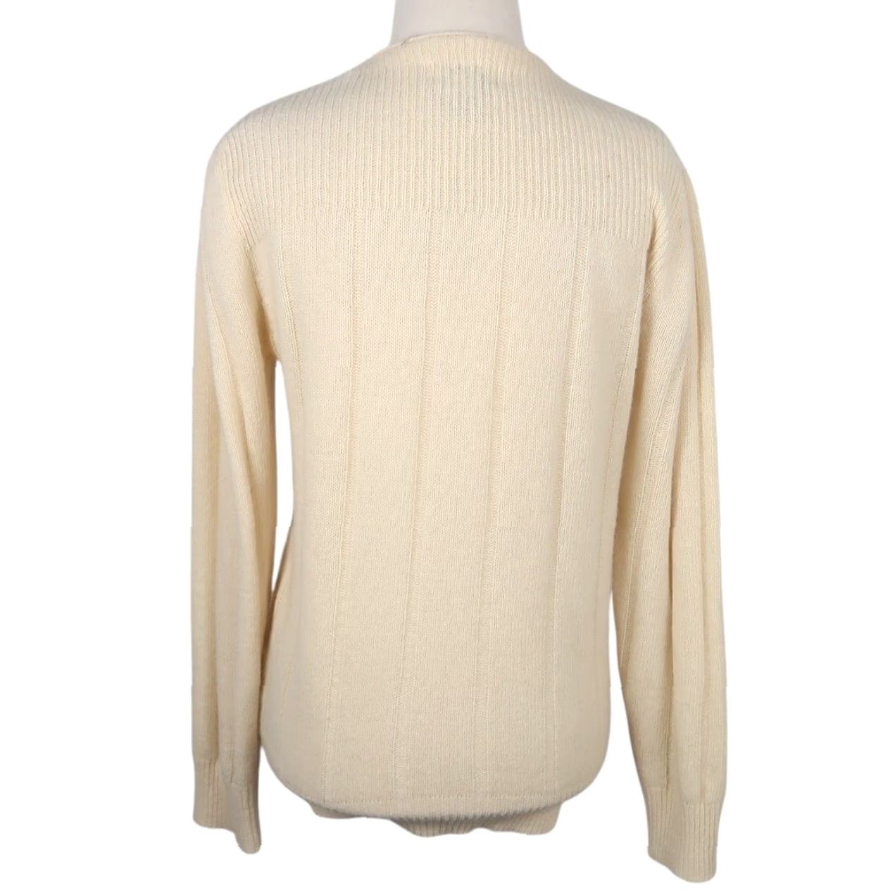 Vintage VINTAGE Crystal Cardigan Women Sweater S Angora Wool Nylon Cream 90s 80s Knit Long Sleeve Size S / US 4 / IT 40 - 4 Thumbnail