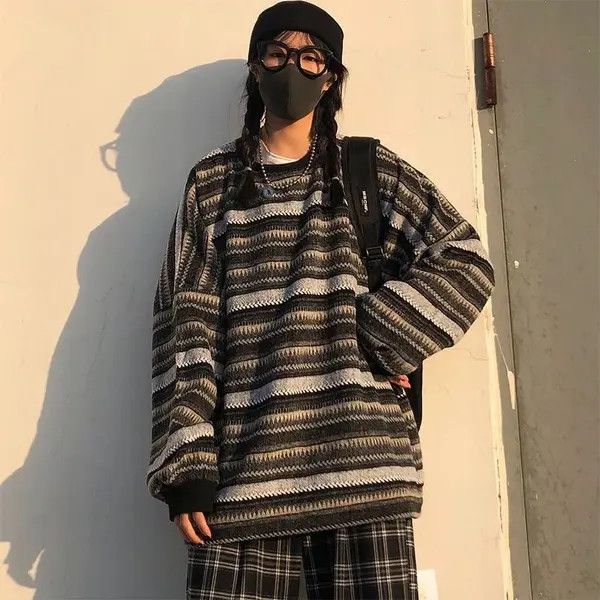 VIBE Striped Oversize Pullovers Size ONE SIZE - 4 Thumbnail
