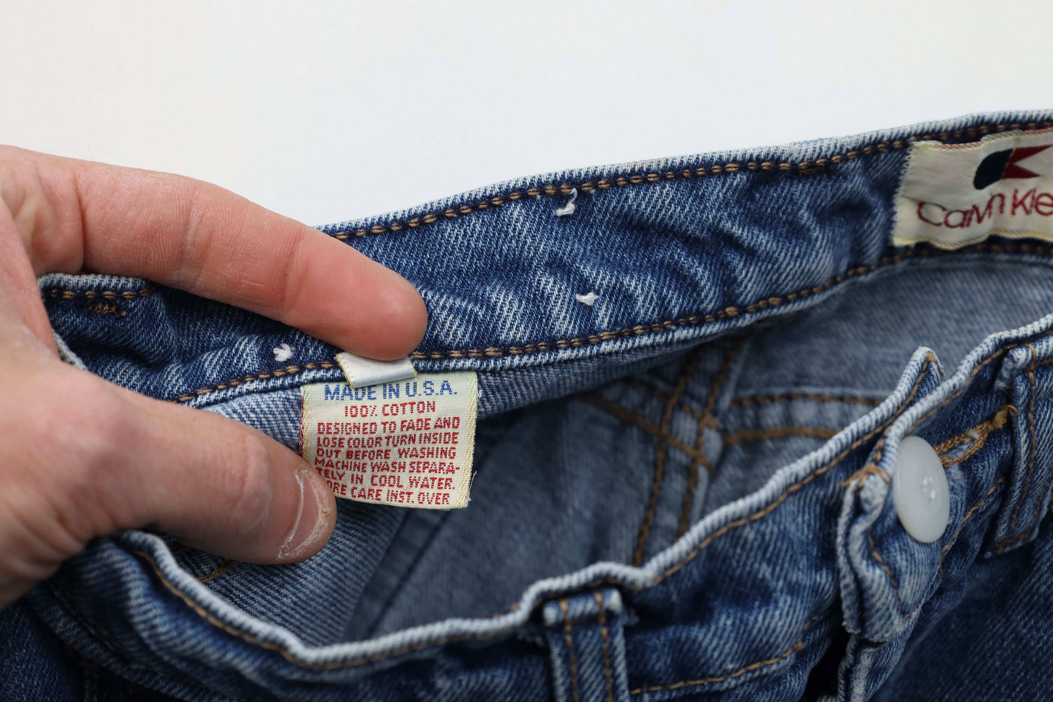 Calvin Klein Vintage 80s Calvin Klein Unhemmed Relaxed Fit Jeans Blue USA Size 32" / US 10 / IT 46 - 11 Thumbnail