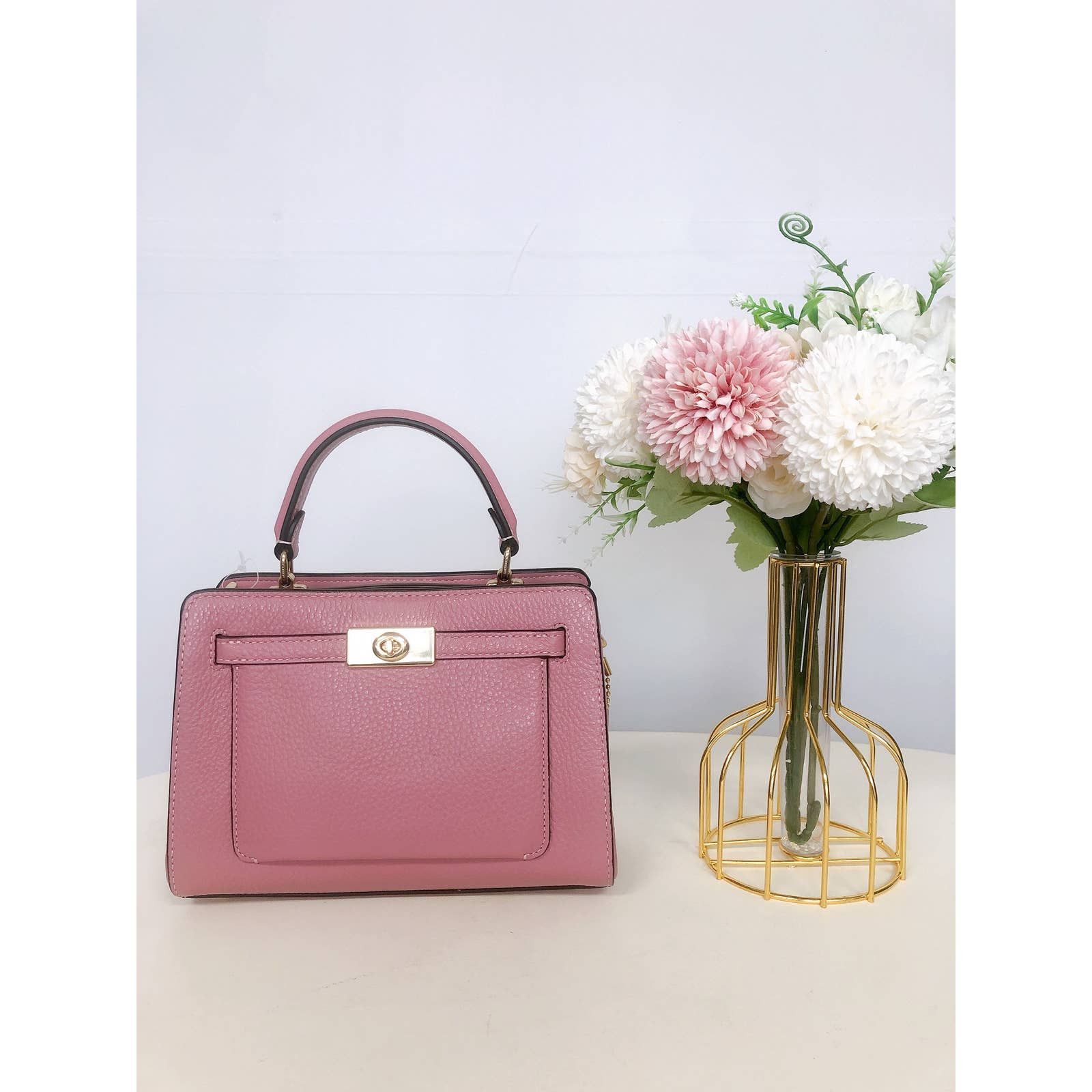 Coach Lane fashion Satchel Pink Blossom