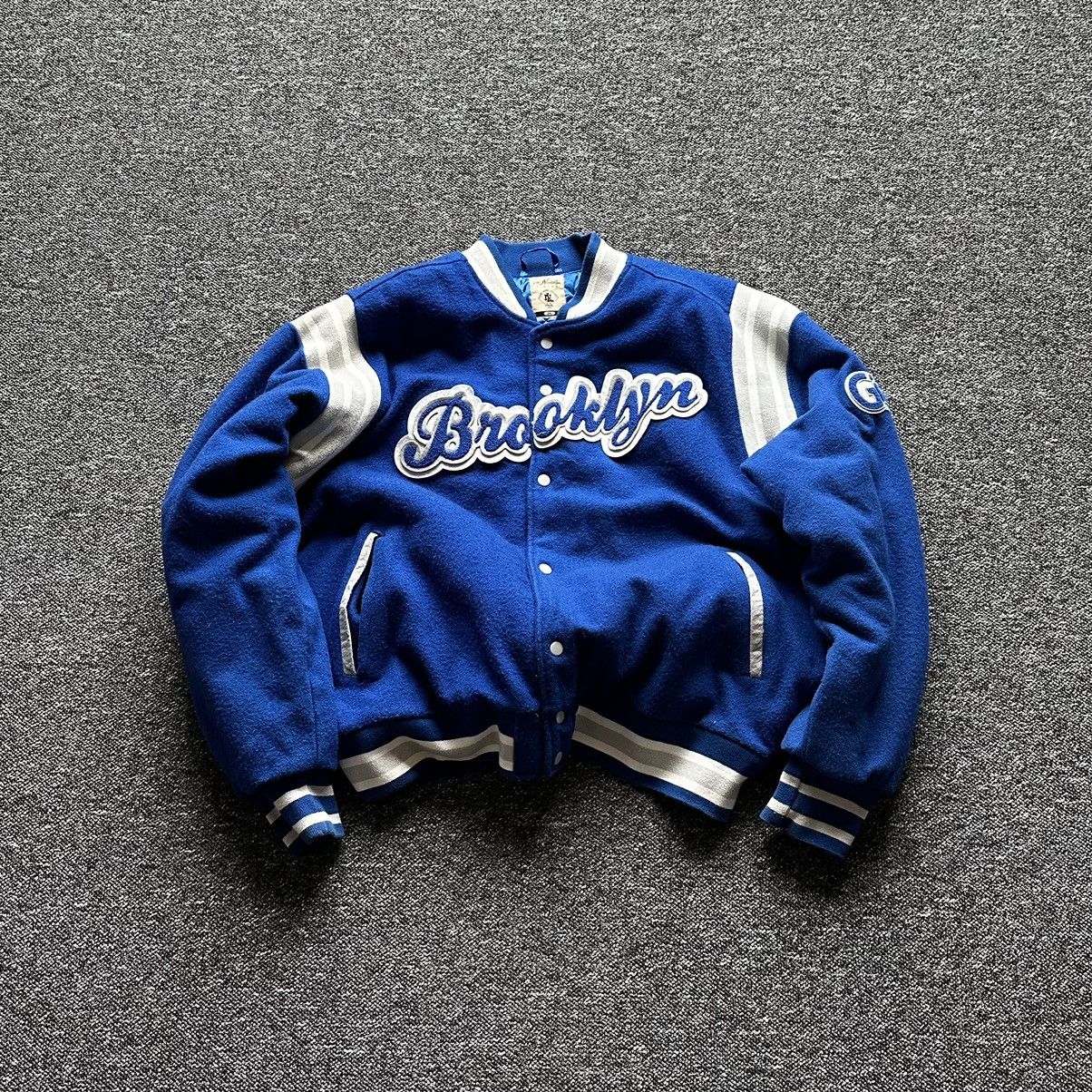 image of Brooklyn Cloth x Vintage Versity Wool Jacket Brooklyn Giants in Blue, Men's (Size 2XL)