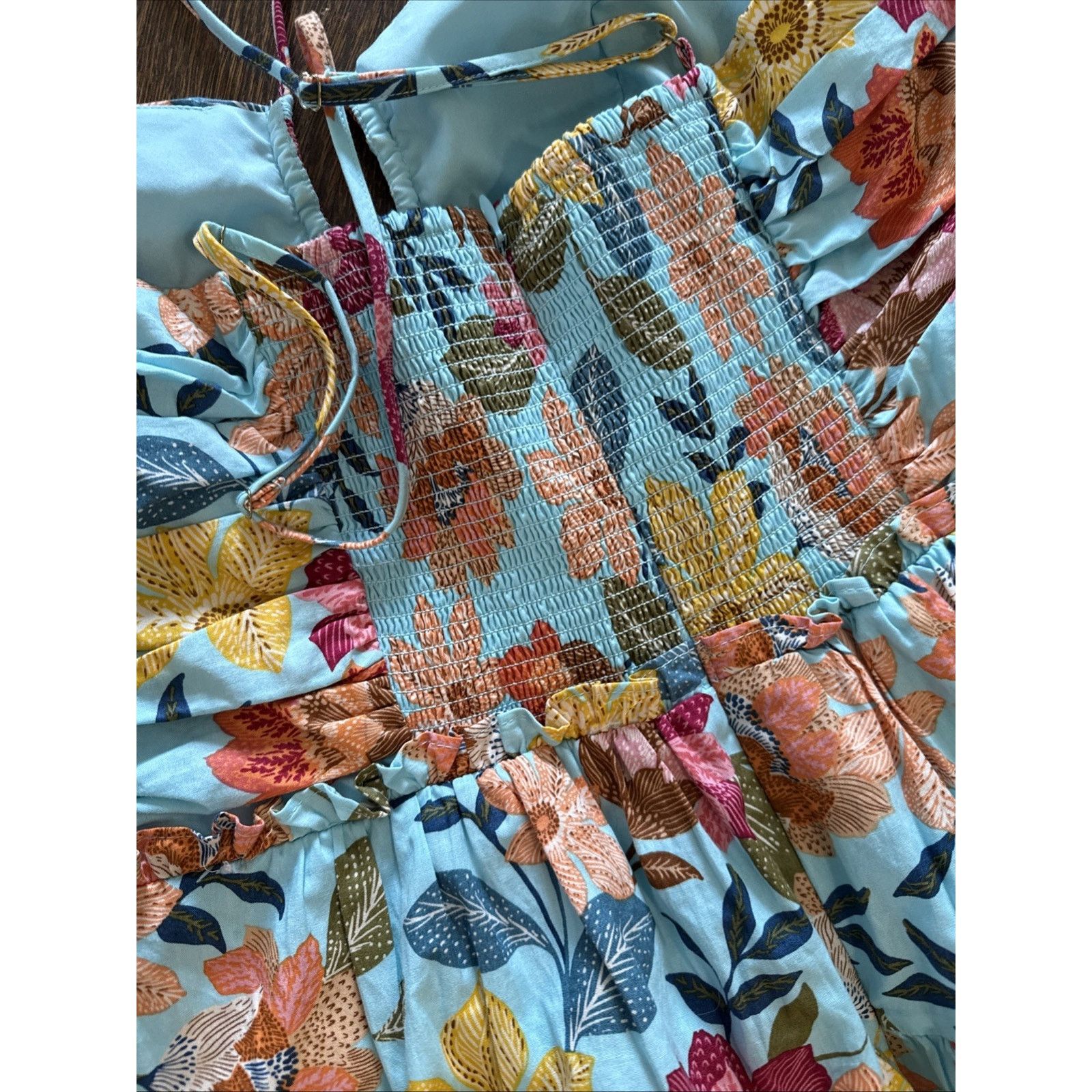 Vince Camuto Vince Camuto Dress 12 Blue Floral Halter Fit Flare Lined Size XL / US 12-14 / IT 48-50 - 11 Thumbnail