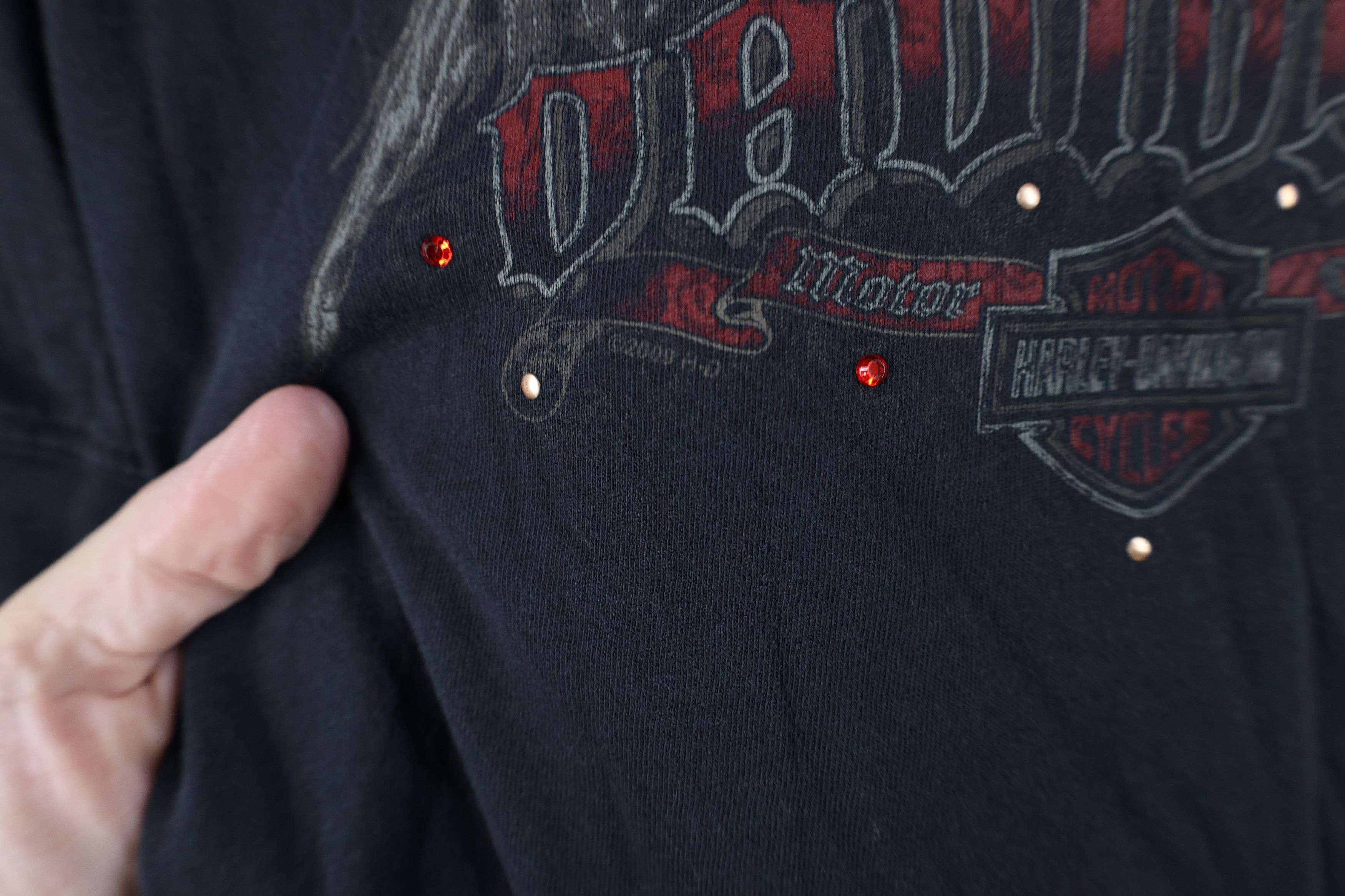 Harley Davidson Vintage Y2K Harley Davidson 3/4 Sleeve Sequin Wings T-Shirt Size L / US 10 / IT 46 - 5 Thumbnail