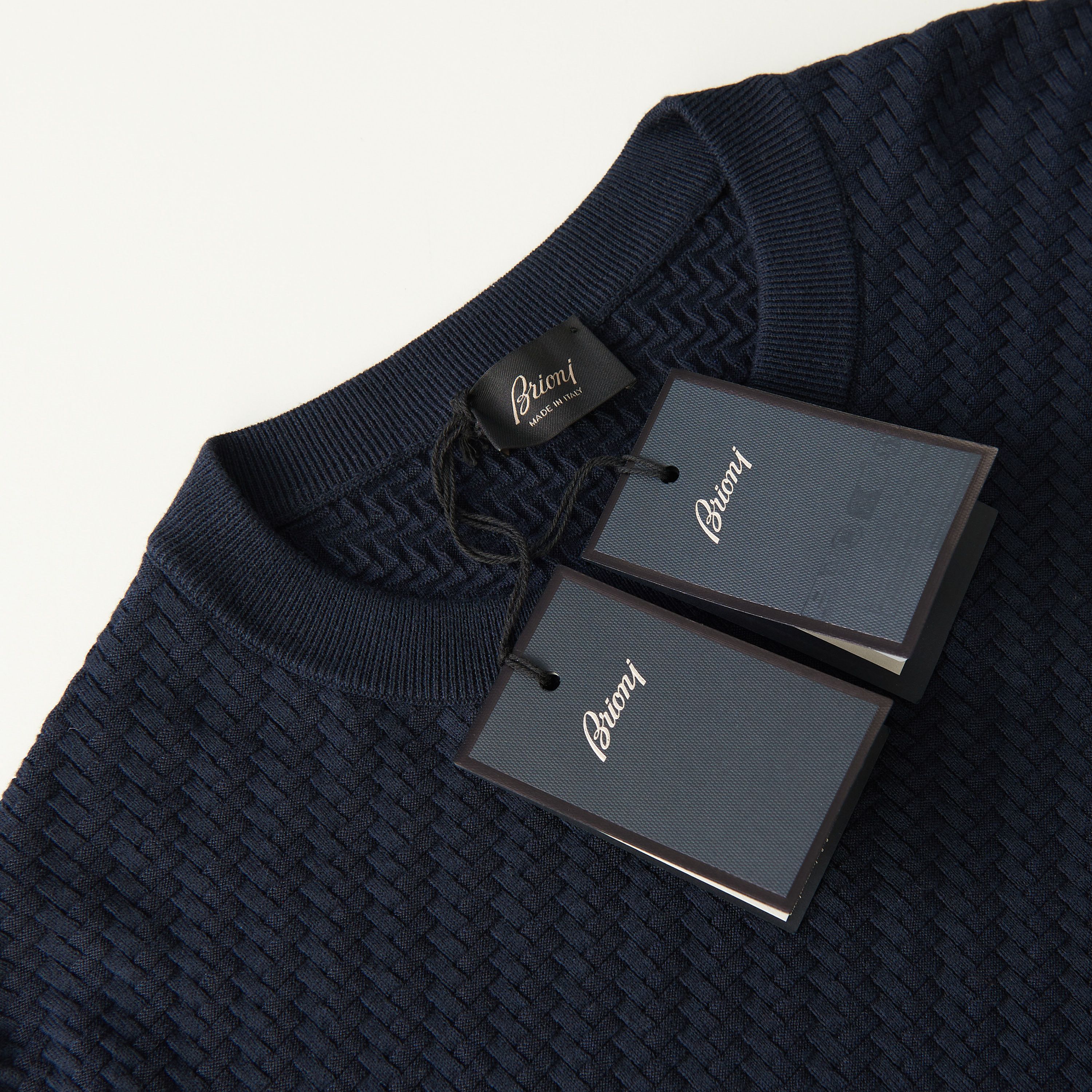 Brioni Navy Blue Crewneck Sweater Size US L / EU 52-54 / 3 - 9 Thumbnail