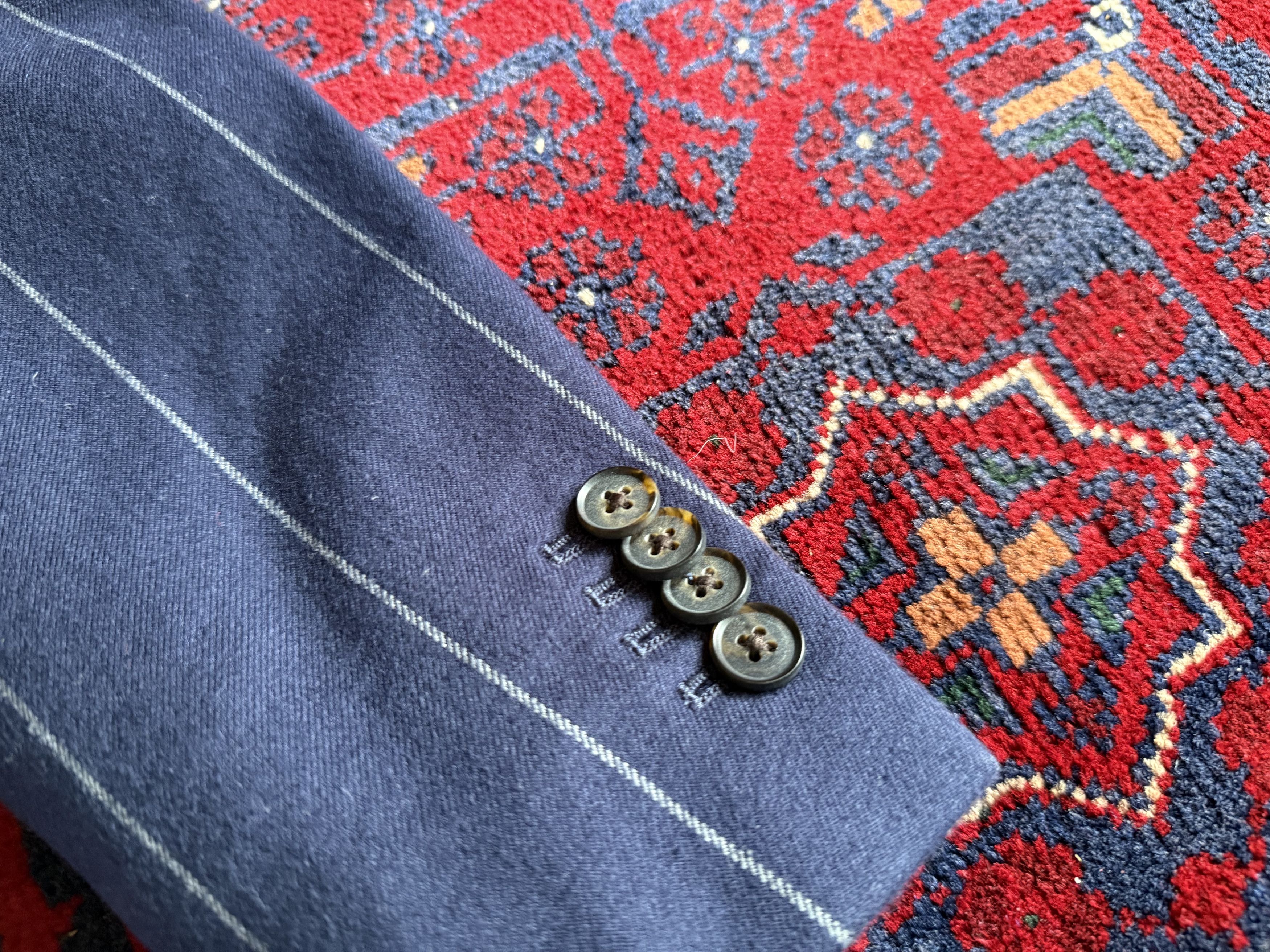 Club Monaco Club Monaco Grant Chalk Stripe Navy Blazer Size 38S - 2 Thumbnail