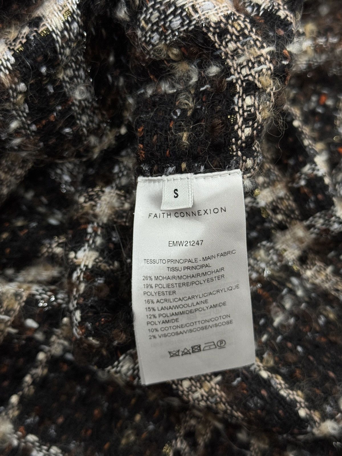 Faith Connexion Faith Connexion Brown Tweed Plaid Shirt Size US S / EU 44-46 / 1 - 8 Thumbnail