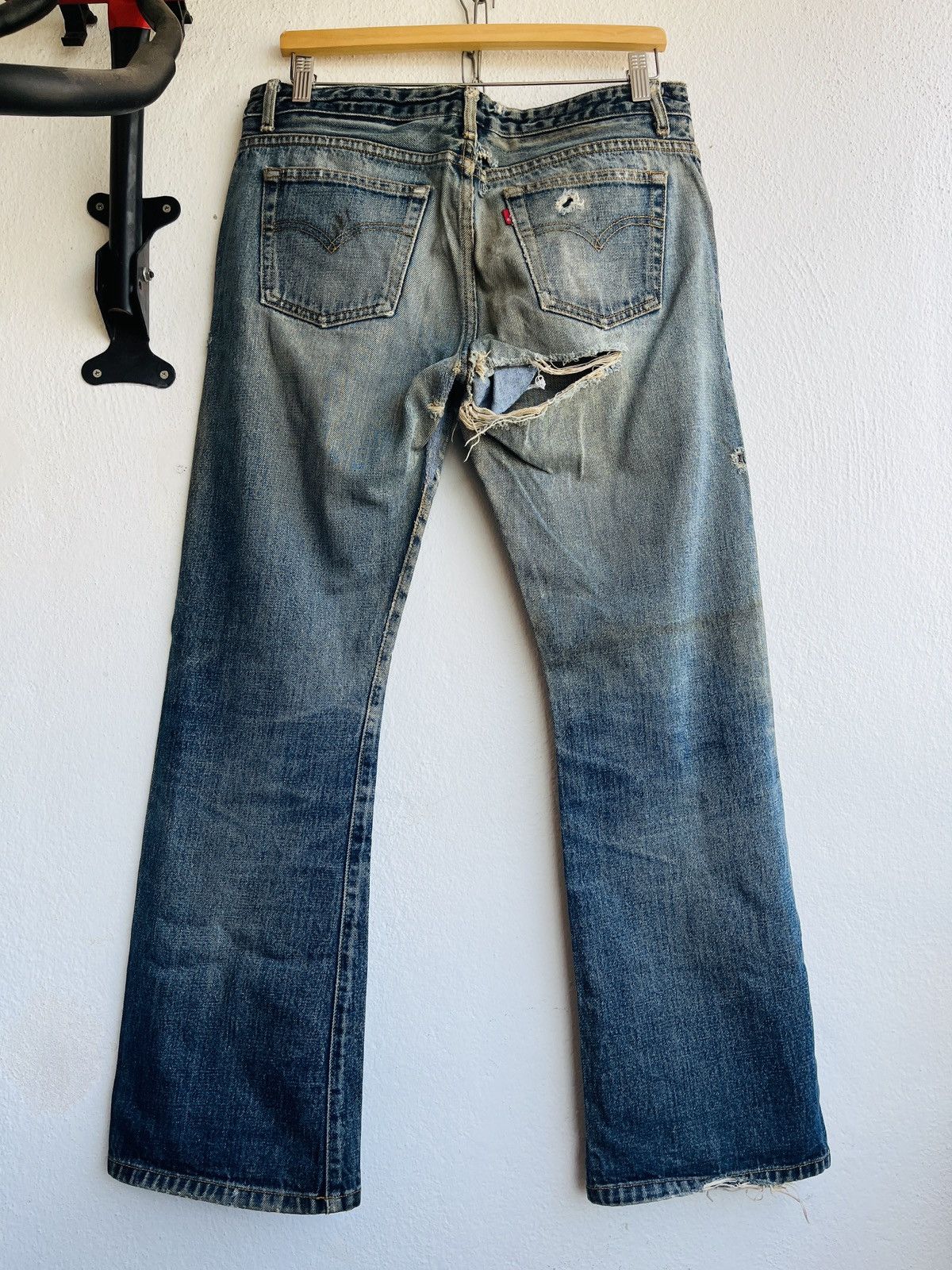 Levi's Vintage Levi's R Tag Distresse Selvedge Jeans Talon Zipper Size US 31 - 2 Thumbnail