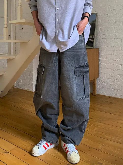 VIBE Cargo Wide Leg Denim Jeans Size US 32 / EU 48 - 7 Thumbnail