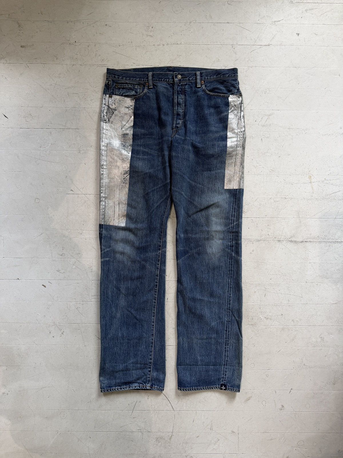Yohji Yamamoto Yohji Yamamoto x Spotted Horse Silver Foiled Jeans Size US 38 / EU 54 - 1 Thumbnail