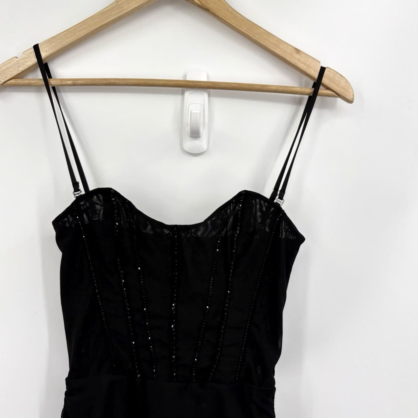 Vintage Oh Polly Corset Slip Dress 4 Drape Fairy Grunge Rhinestone Whimsigoth Asymmetric Dress Size S / US 4 / IT 40 - 3 Thumbnail
