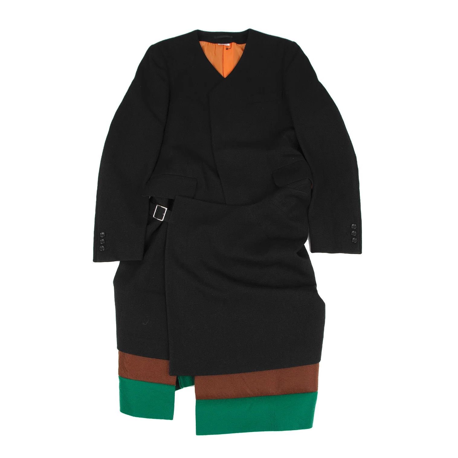 Comme des Garcons Homme Plus Felt Contrast Collar Coat in Black, Size M Size US M / EU 48-50 / 2 - 1 Thumbnail