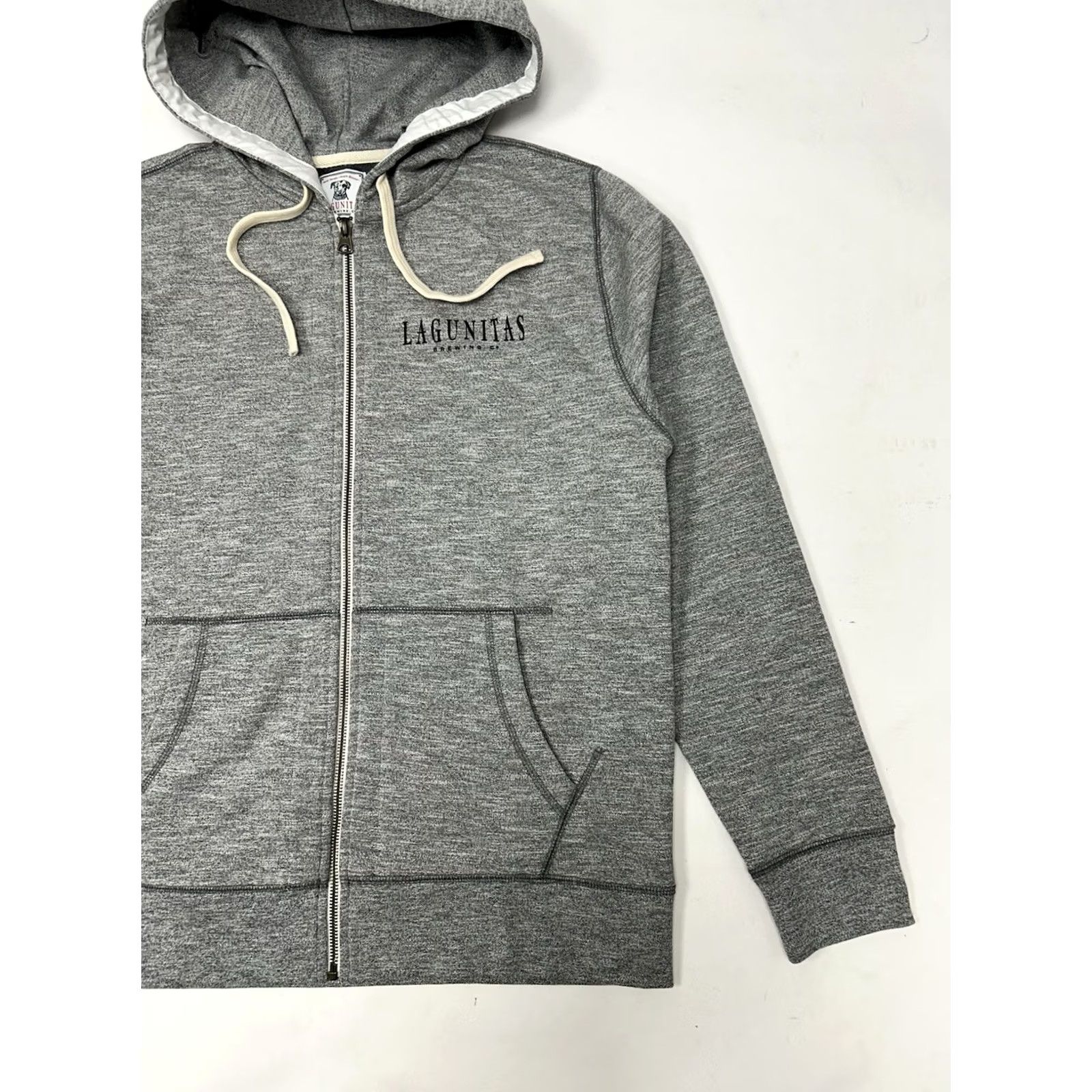 Vintage Lagunitas Brewing Company Hoodie Zip Up Sweatshirt Medium Grey Dog Logo 80s 90s Beer Mens Size US M / EU 48-50 / 2 - 6 Thumbnail