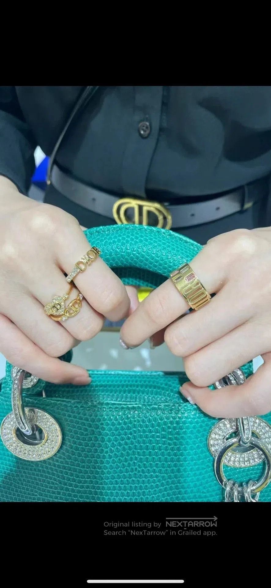 Dior Dior Logo Colored Diamond Women's Ring. Size ONE SIZE - 7 Thumbnail