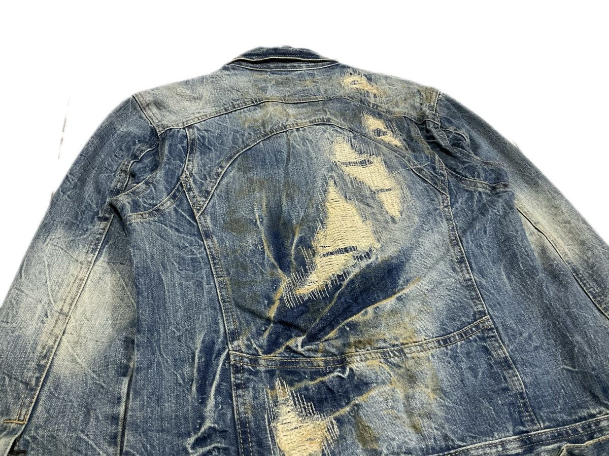 14th Addiction × If Six Was Nine × Le Grande Bleu (L.G.B.) 🔥Y2K Archived Midas Boro Mud Wash Denim Jacket Size US L / EU 52-54 / 3 - 7 Thumbnail