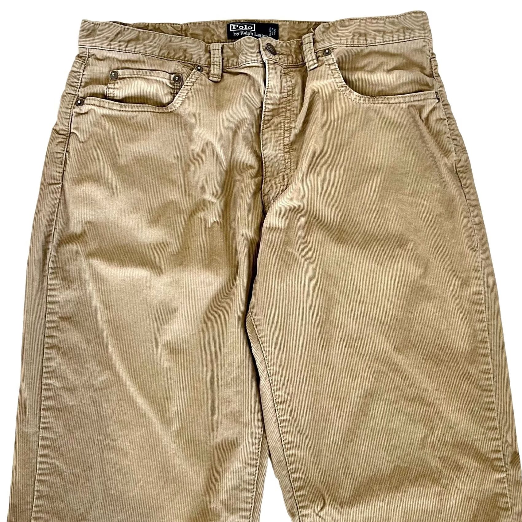 Polo Ralph Lauren VINTAGE Polo Ralph Lauren Men’s Corduroy Pants Beige Flat Front 35x30 (Actual 35x28.5) Preppy Mens Pants Beige Corduroy 35x28.5 Size US S / EU 44-46 / 1 - 2 Thumbnail