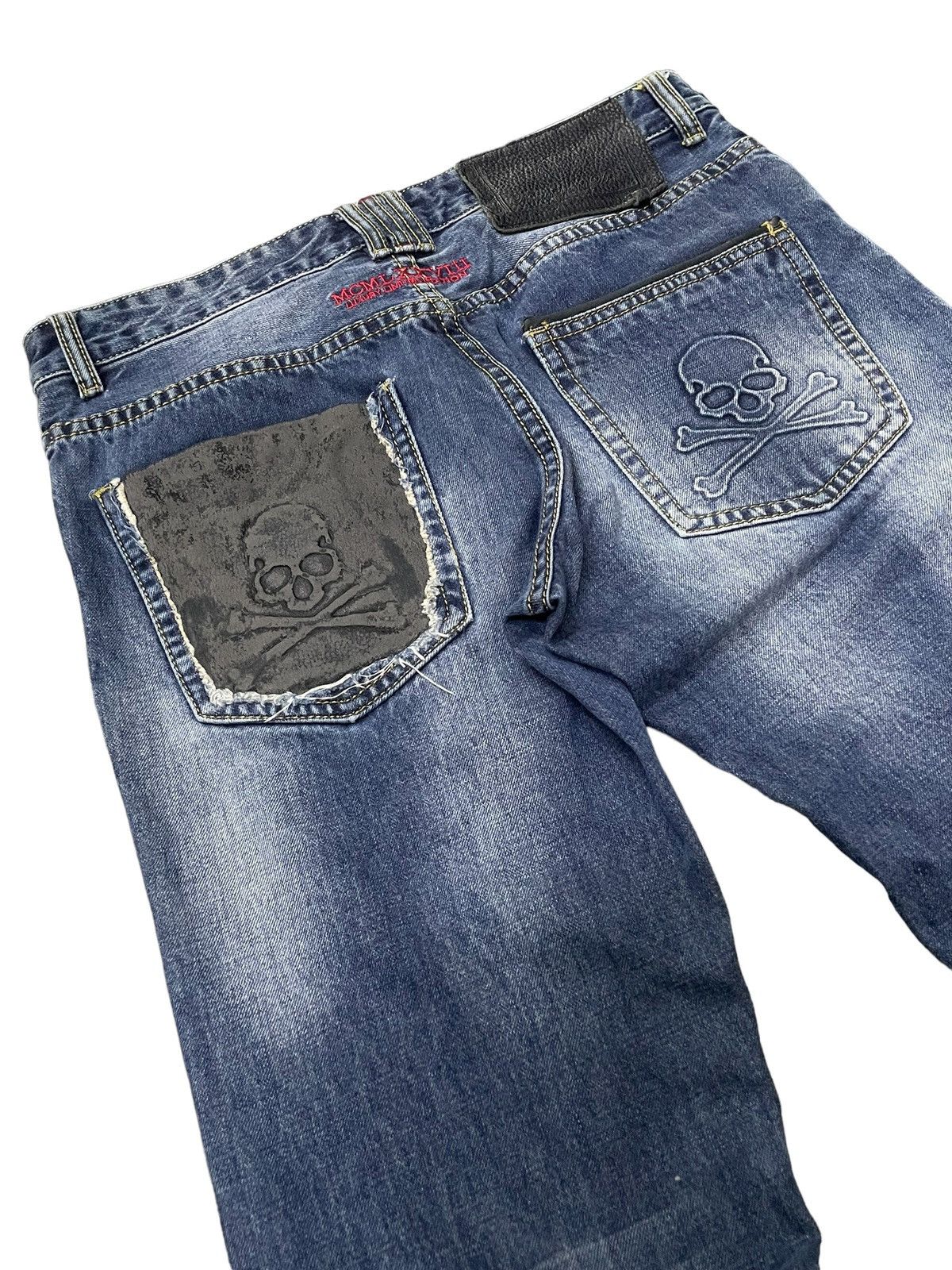 Hysteric Glamour × Philipp Plein Philip Plein Skull Embossed Crash Distressed Straight Jeans Size US 30 / EU 46 - 18 Thumbnail