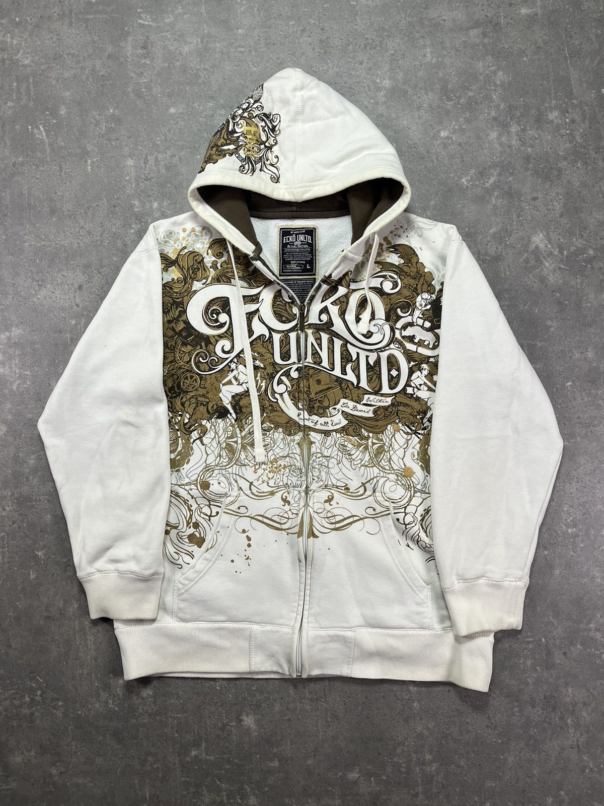 Ecko Unltd. Ecko Unltd. Big Print Logo Baggy Zip Hoodie L XL Size US L / EU 52-54 / 3 - 9 Thumbnail