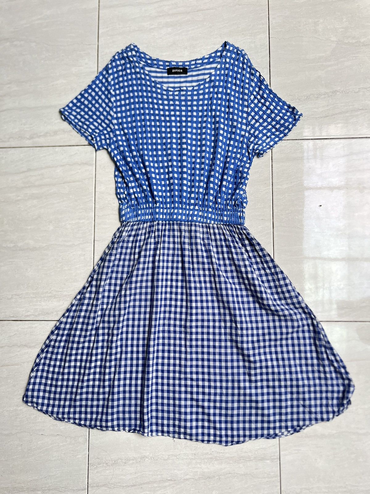 Zucca ZUCCA Blue Plaid Dress Size XS / US 0-2 / IT 36-38 - 6 Thumbnail
