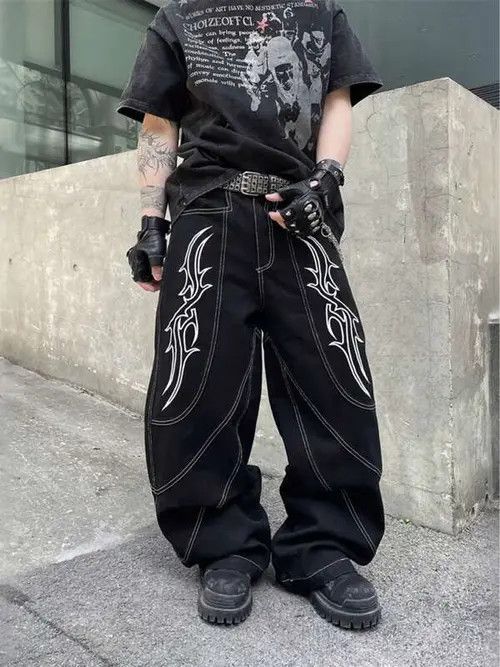 Jean DRIP denim jeans Y2K Baggy RAP Size US 36 / EU 52 - 1 Thumbnail