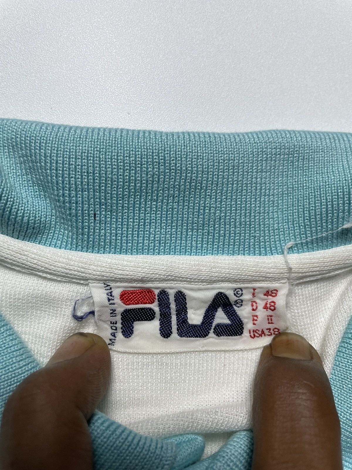 Vintage Vintage 1990 Fila Two Tone Shirt Size US S / EU 44-46 / 1 - 7 Thumbnail