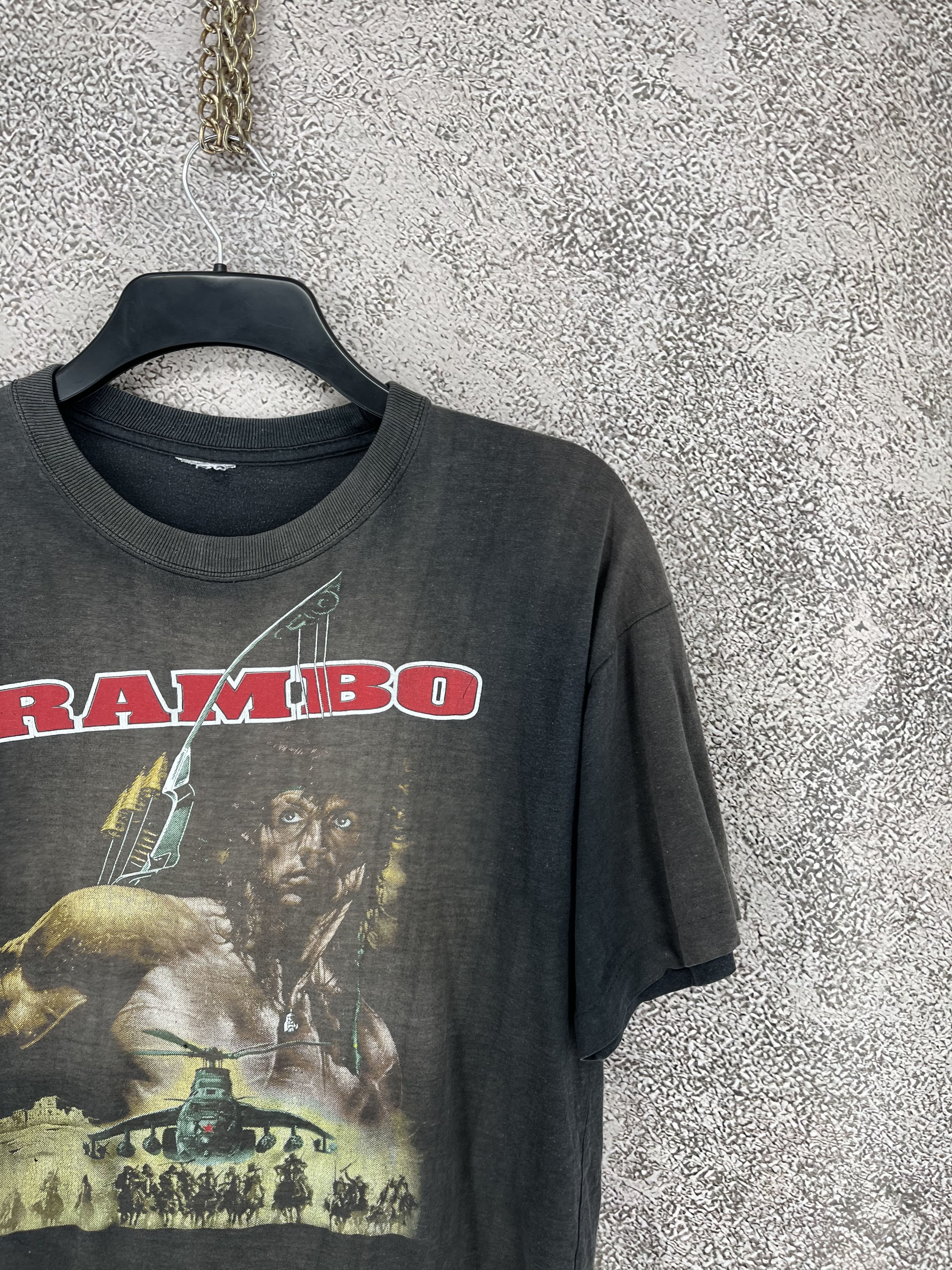 Japanese Brand Vintage 90s Rambo Movie Tee Sylvester Stallone Rap Print Size US M / EU 48-50 / 2 - 5 Thumbnail