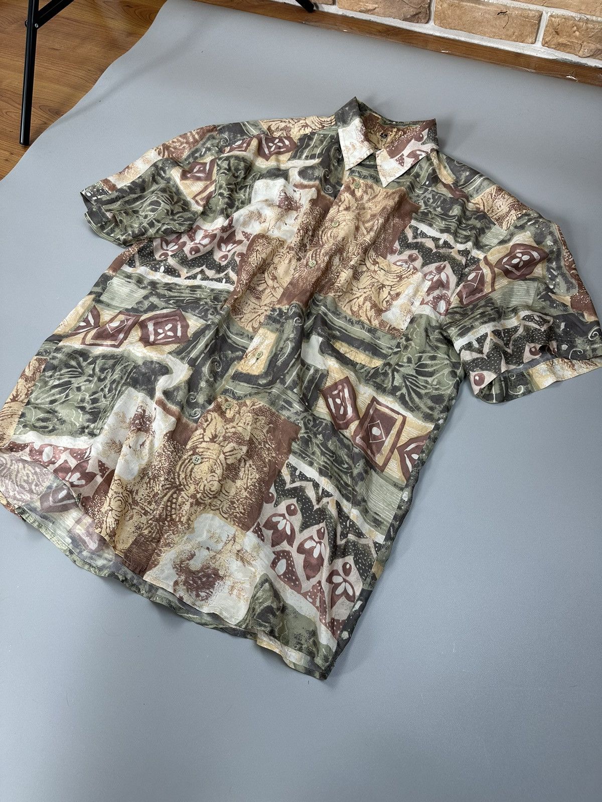 Vintage Vintage silk button polo Fashion Report Size US L / EU 52-54 / 3 - 2 Thumbnail