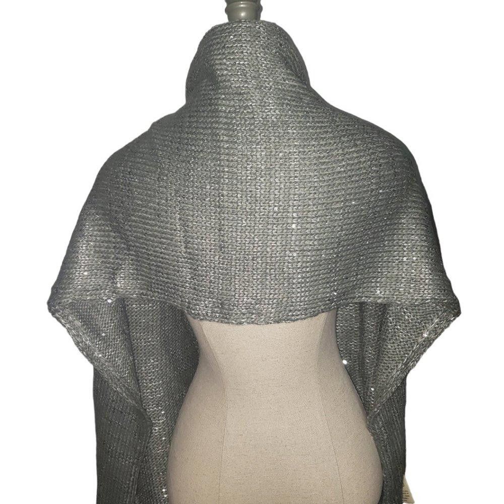 Designer CT824 Riverton Wrap NWT Gray with Silver Sequins Size ONE SIZE - 4 Thumbnail