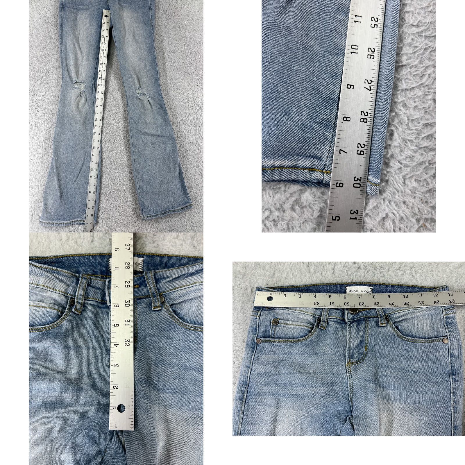 Vintage Kendall And Kylie Jeans Womens Bootcut 1 Light Blue Denim Low Rise 30 Inseam 5-Pocket Design Size 25" / US 0 / IT 36 - 9 Thumbnail