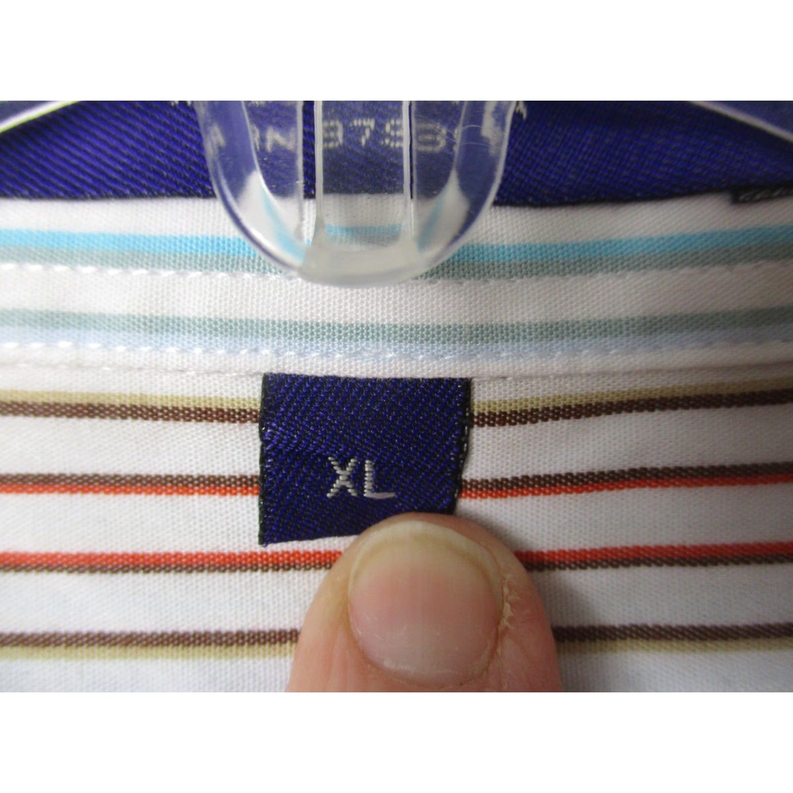 Vintage Alan Flusser Shirt Mens XL Striped Button Down Long Sleeve Pocket Dress Shirt Size 46R - 3 Thumbnail