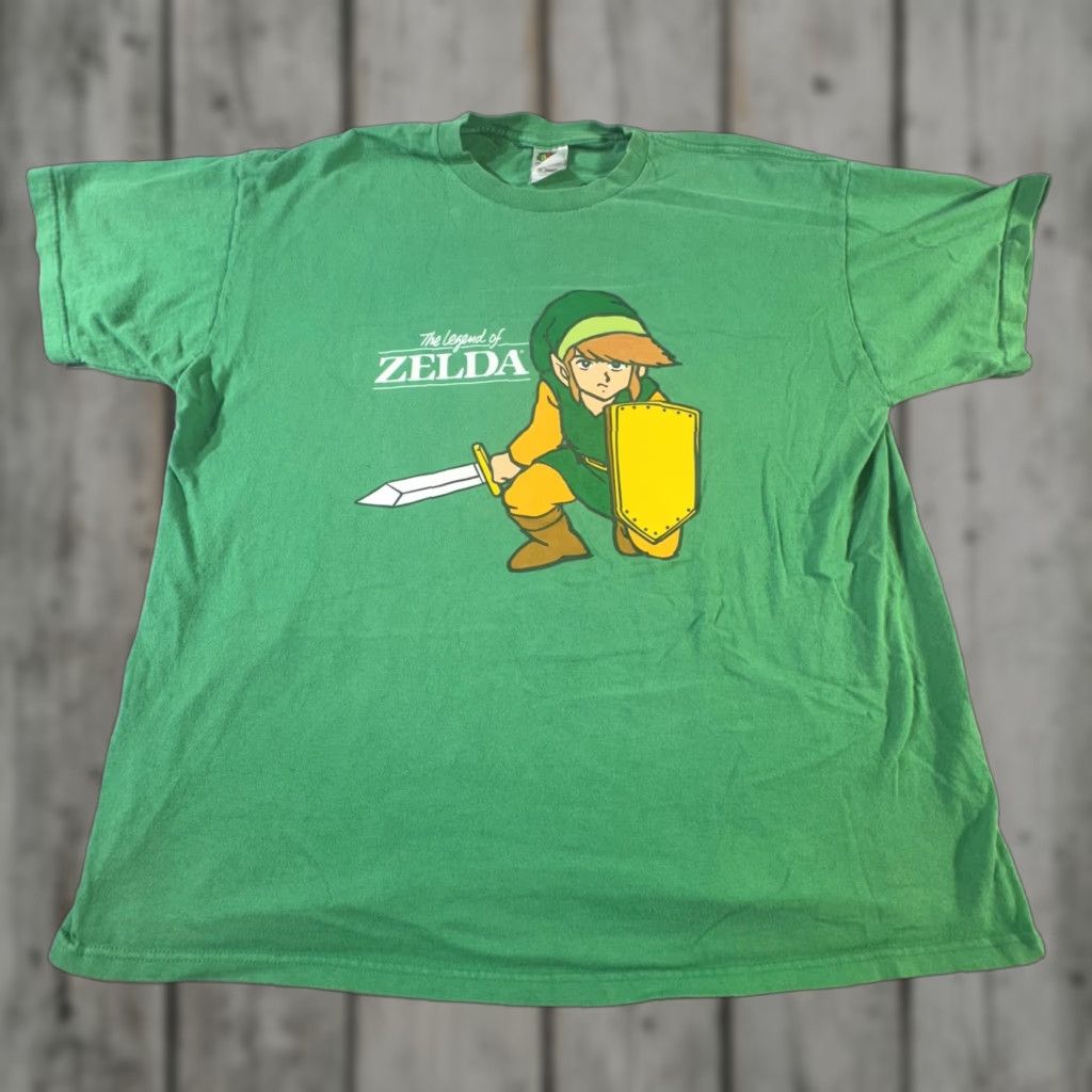Fruit Of The Loom VINTAGE Legend of Zelda Shirt Mens XL Green Nintendo Link Graphic Tee T-Shirt Video Game Size US XL / EU 56 / 4 - 1 Thumbnail