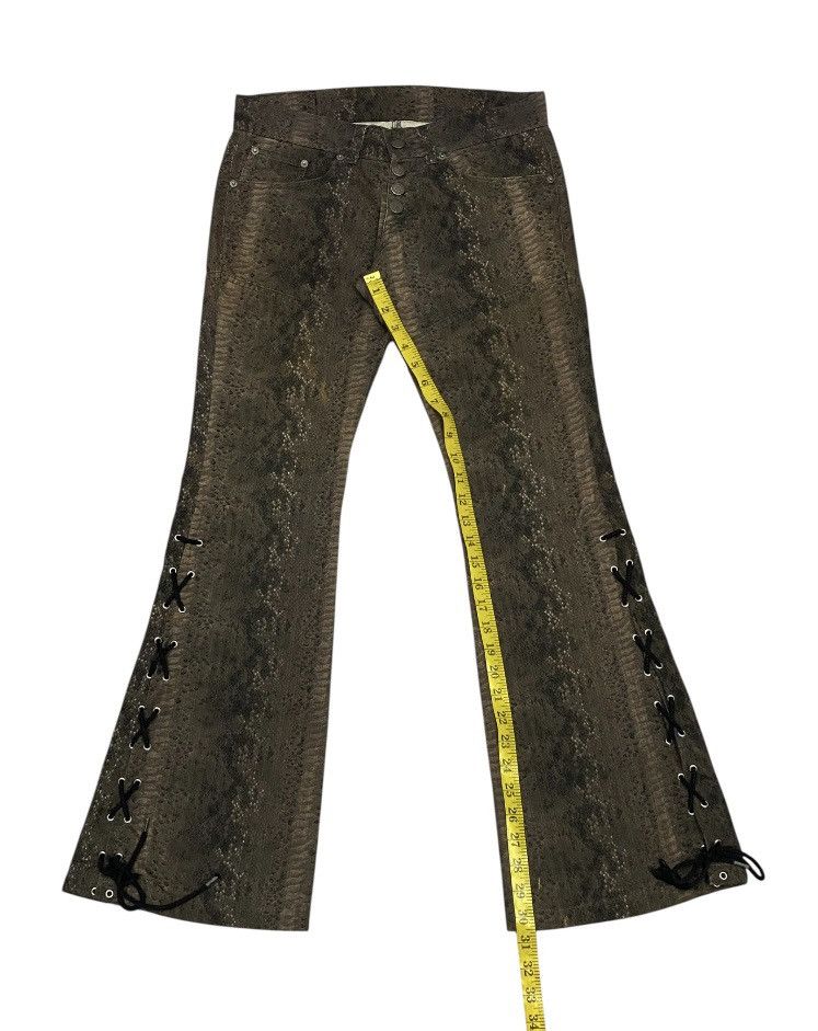 Tornado Mart 💃Tornado Mart 00s “Snakeskin”Woven Laced Flare Cut Pants Size US 30 / EU 46 - 21 Thumbnail