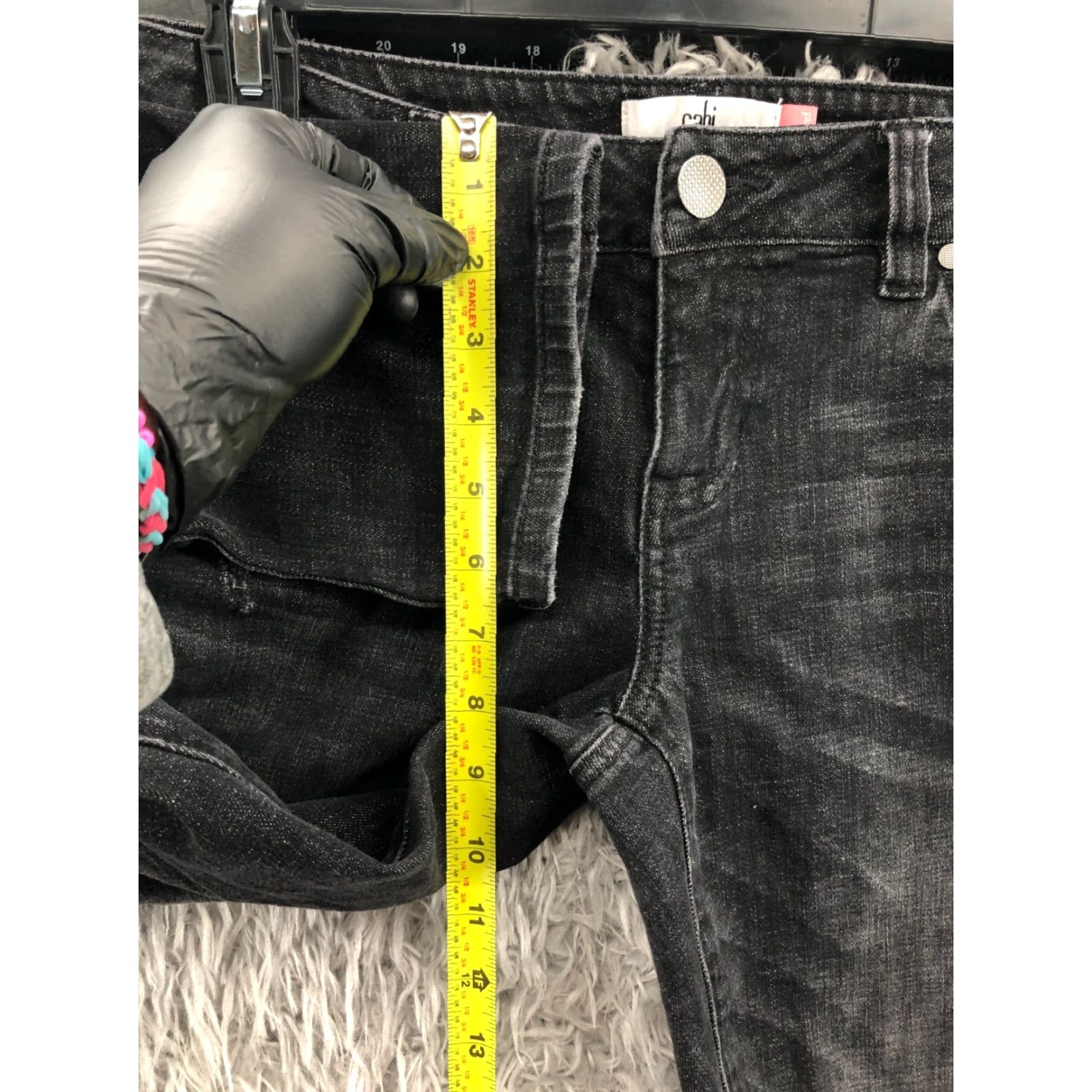 Vintage Cabi Jeans Slim Boyfriend Size 4 Womens Dark Wash Black Denim 5-Pocket Design Jeans Pattern: Solid Modern Womens Jeans Size 27" / US 4 / IT 40 - 3 Thumbnail