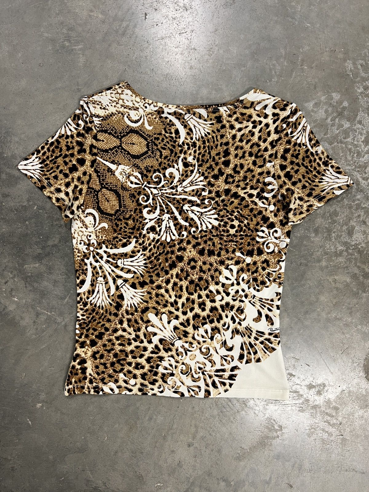Roberto Cavalli 2006 Vintage Roberto Cavalli Leopard Snakeskin T-Shirt Size M / US 6-8 / IT 42-44 - 2 Thumbnail