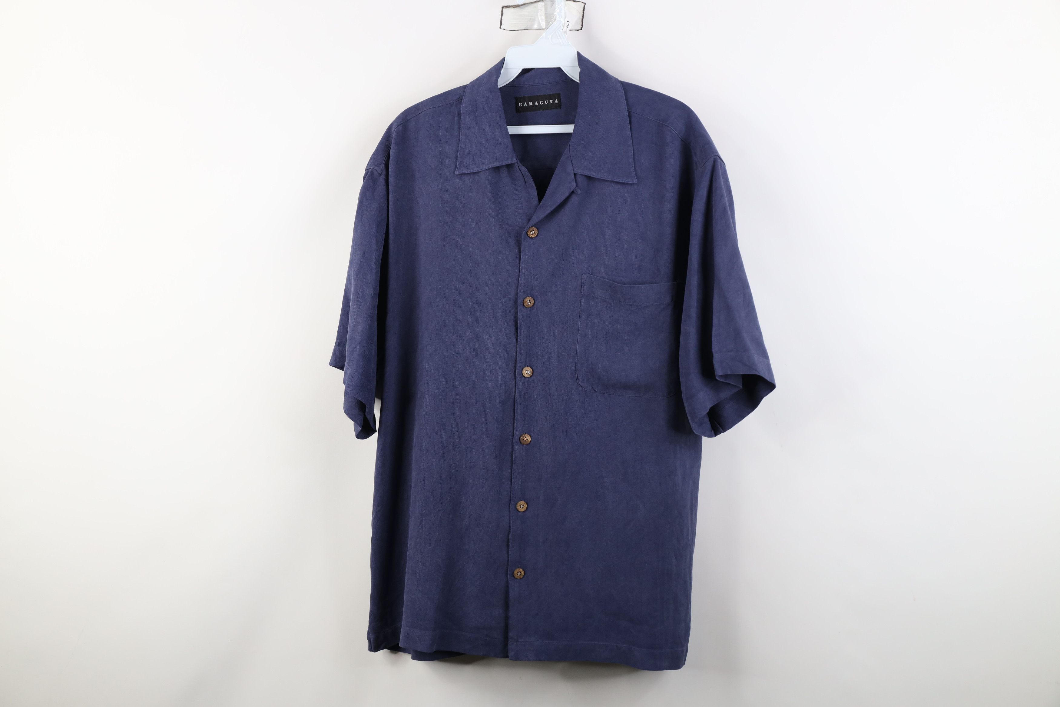 Vintage Vintage 90s Streetwear Herringbone Looped Button Shirt Size US L / EU 52-54 / 3 - 1 Thumbnail