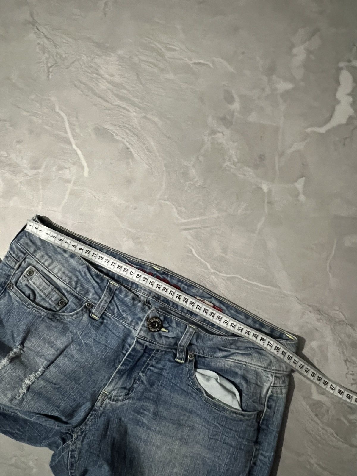 Japanese Brand Destroyed Wash Flared Glamour Sexy Fit Jeans Size US 31 - 6 Thumbnail