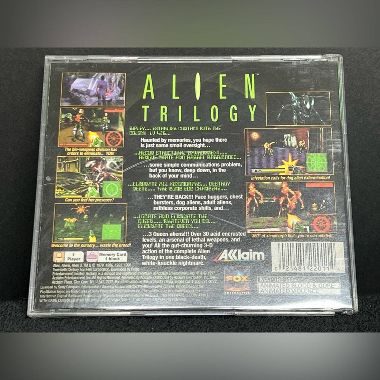 Sony Alien Trilogy (PlayStation,1996) Complete & Tested Size ONE SIZE - 3 Thumbnail
