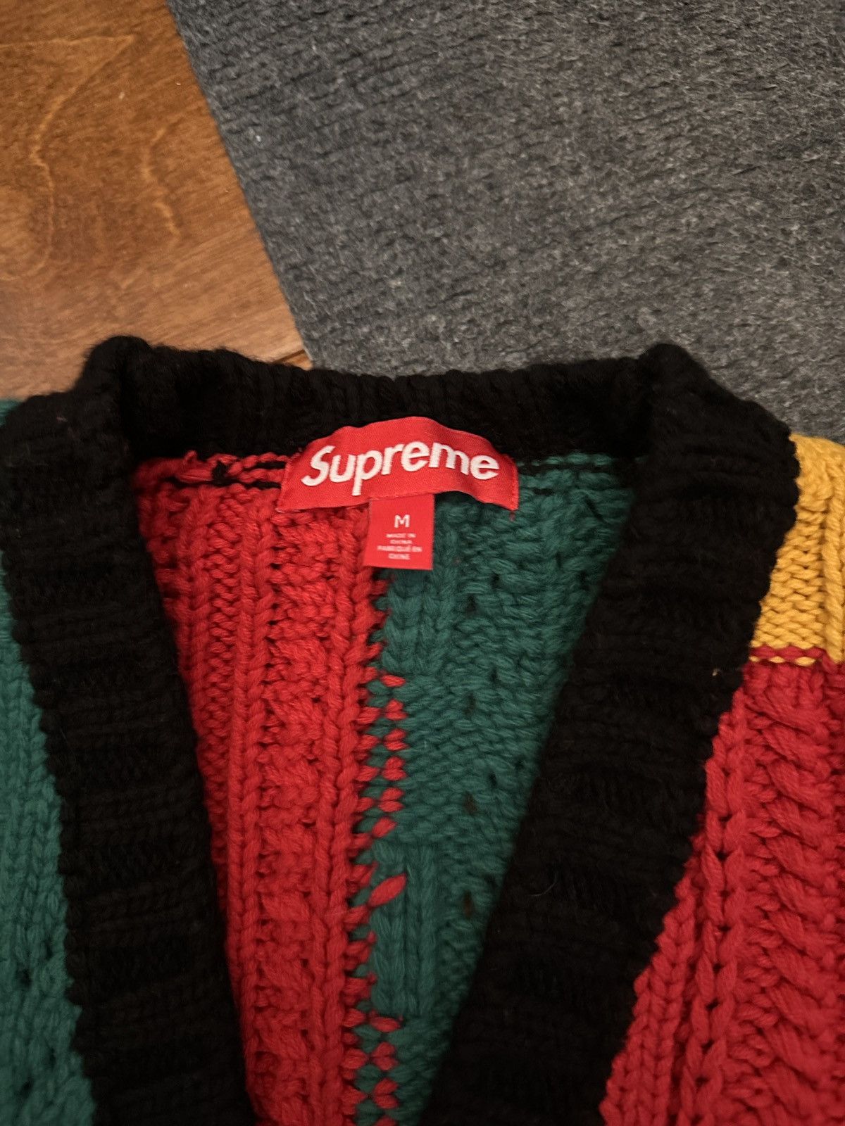 Supreme Supreme patchwork cable knit cardigan Size US M / EU 48-50 / 2 - 2 Thumbnail